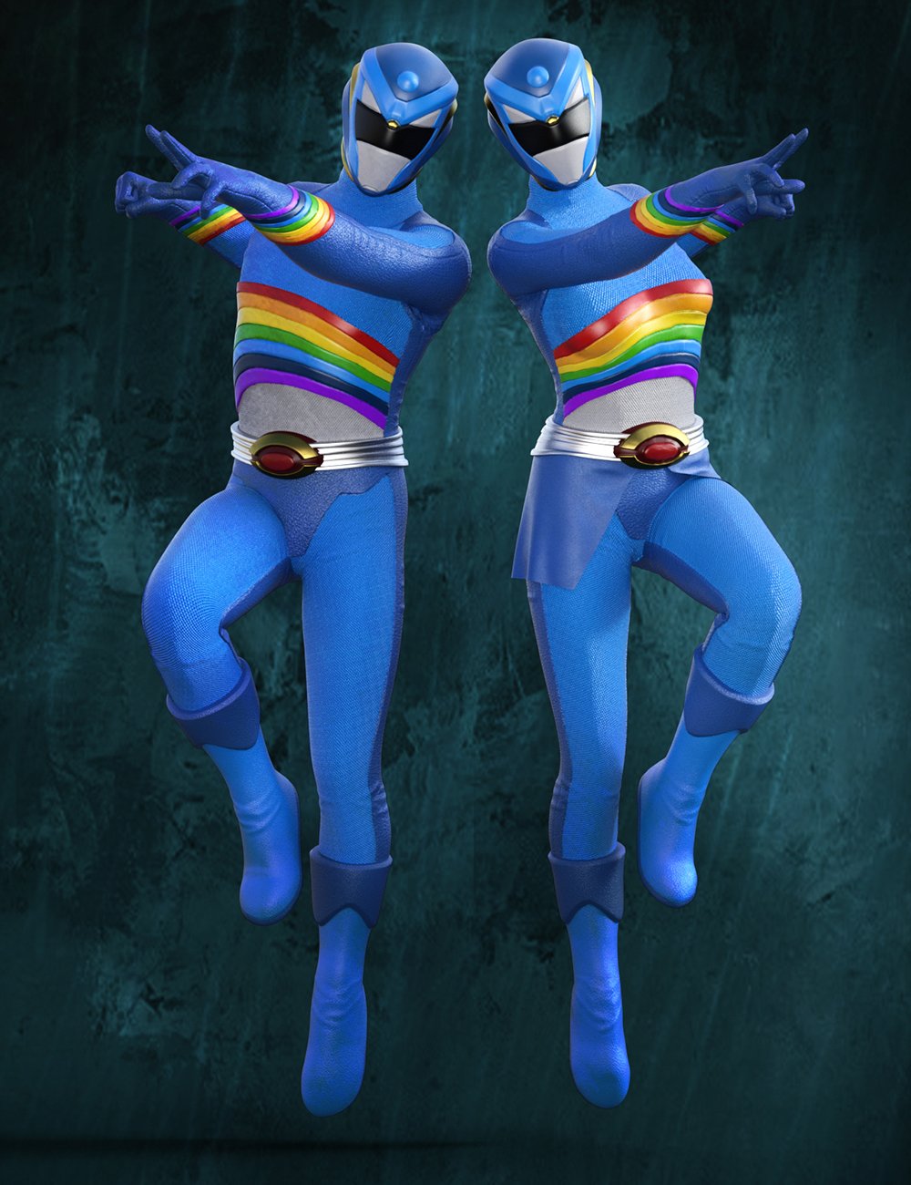 Rainbow Ranger Outfit for Genesis 8 and 8.1 by: Jerry Jang, 3D Models by Daz 3D