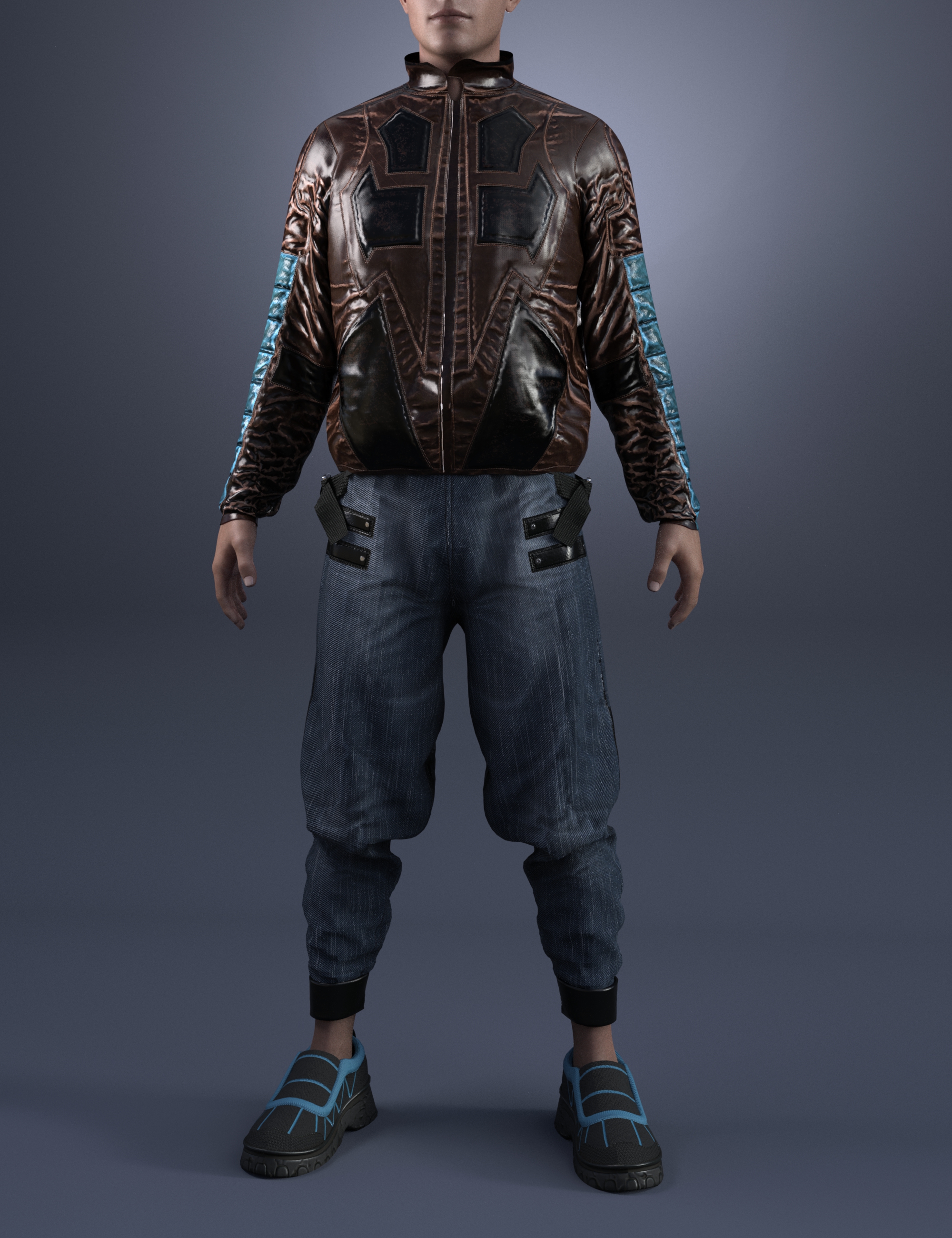 dForce Cyber Decker Outfit for Genesis 8 Males by: Moonscape GraphicsSade, 3D Models by Daz 3D