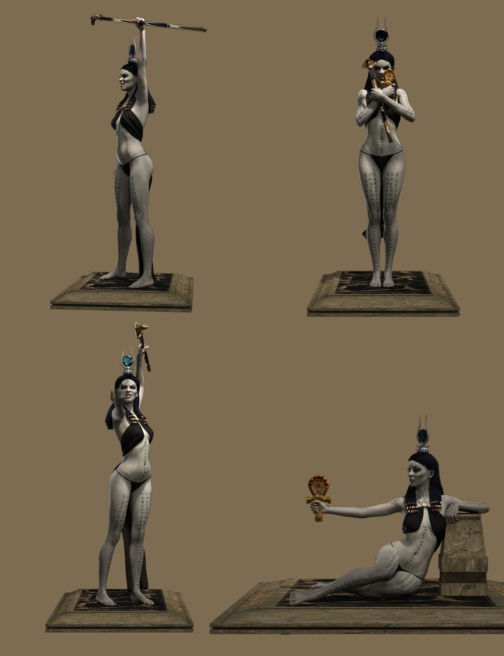 Dark Pharaoh Poses for Genesis 8 Female by: Ensary, 3D Models by Daz 3D
