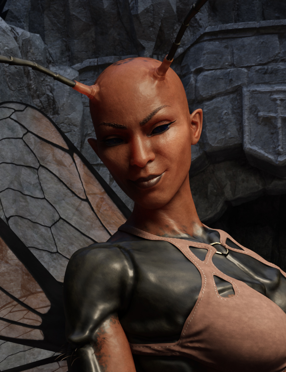 Wasp Queen for Genesis 8 Female by: RawArt, 3D Models by Daz 3D
