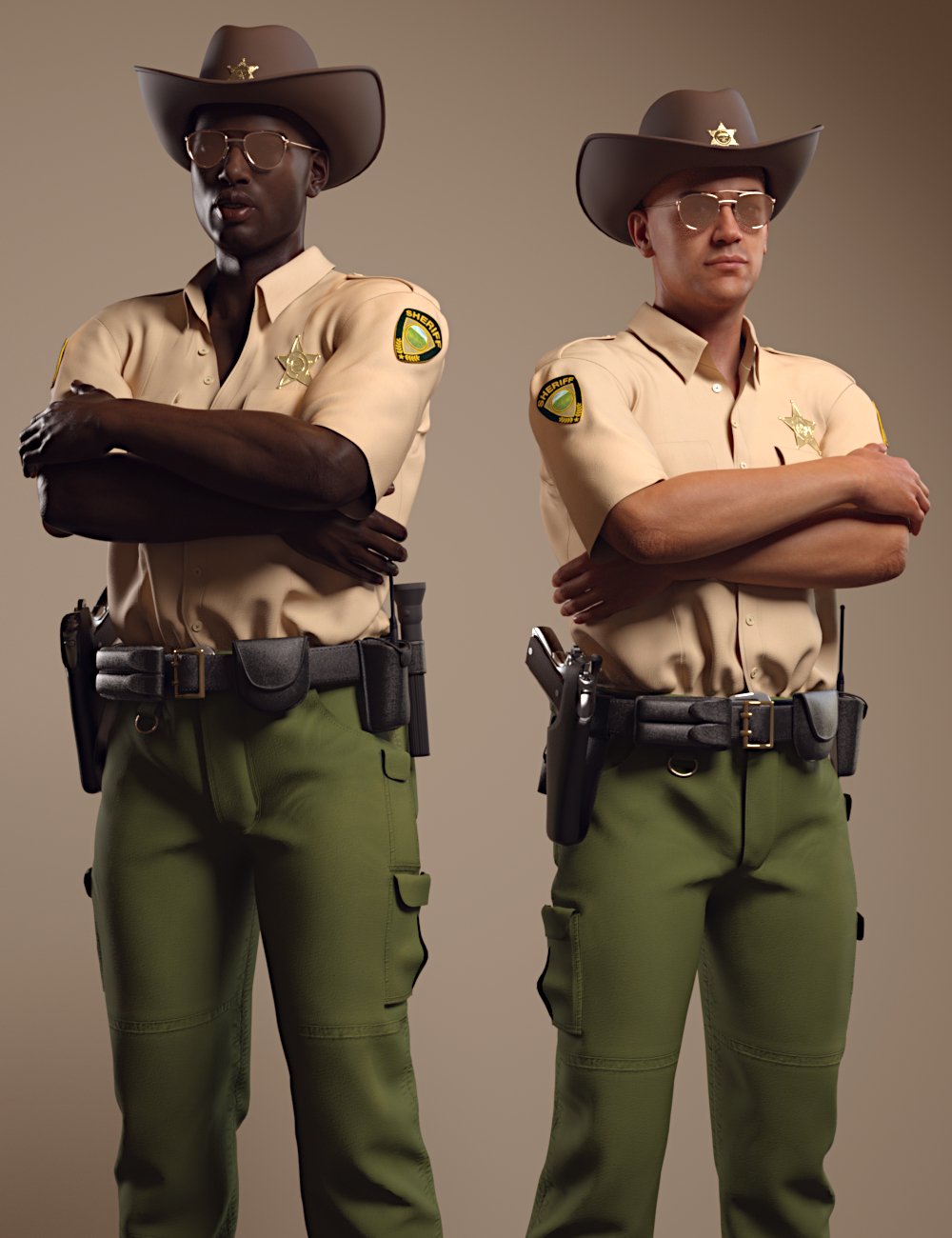 dForce Sheriff Uniform and Props for Genesis 8 Males by: Toyen, 3D Models by Daz 3D