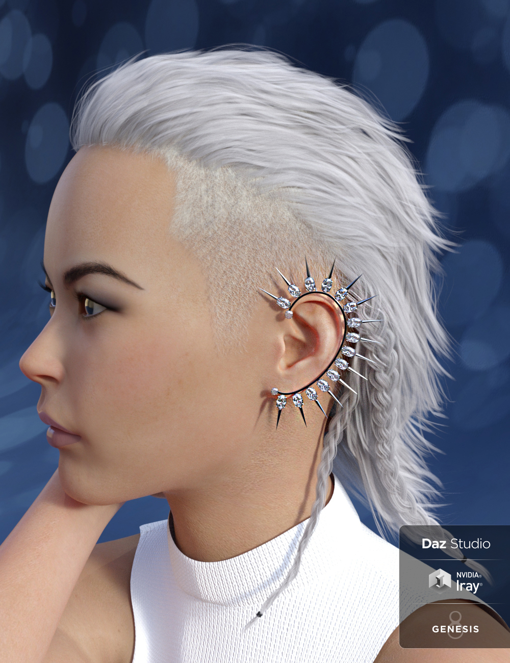 Fashion Basics: Ear Cuffs for Genesis 8 Female by: 3DStyle, 3D Models by Daz 3D