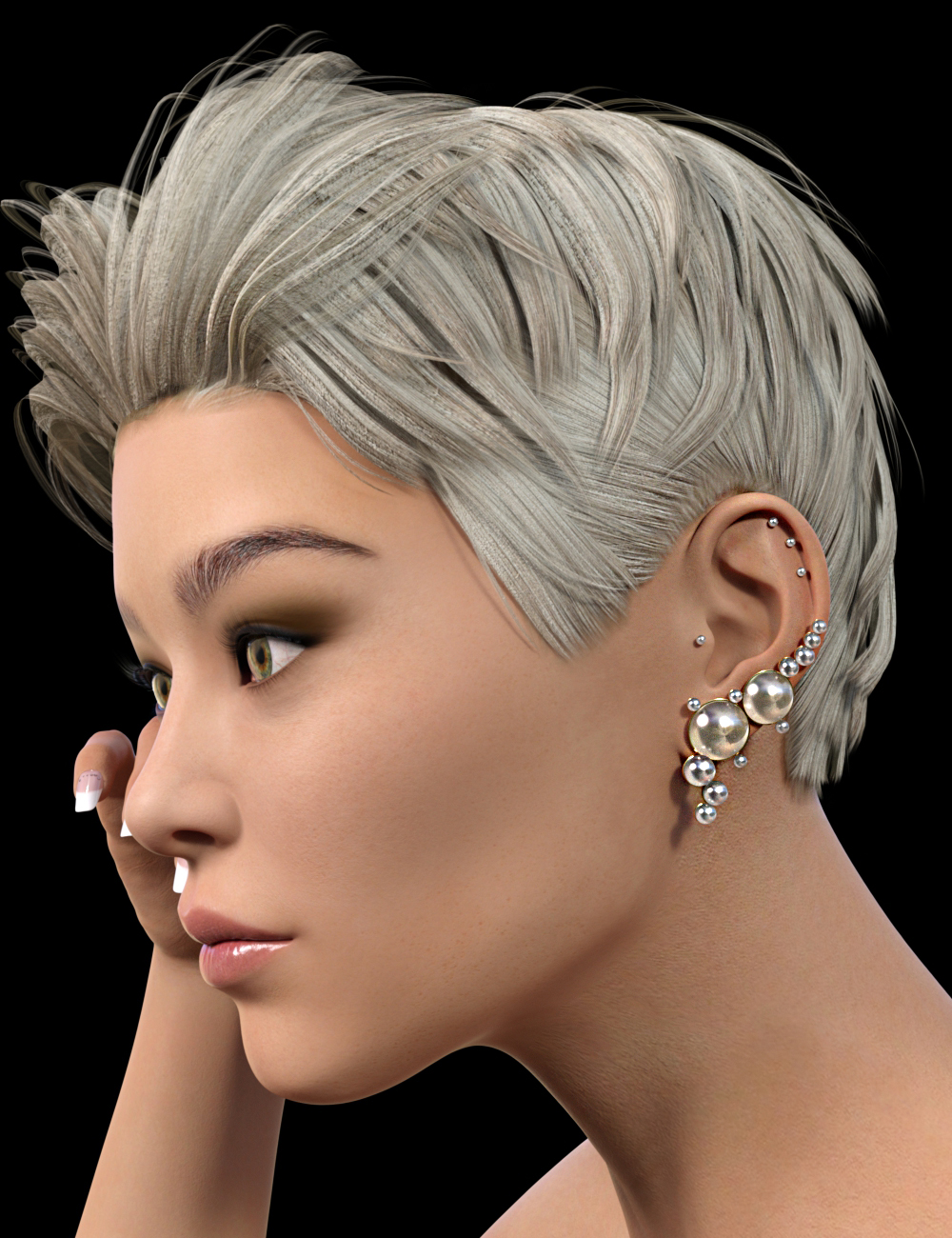 Fashion Basics: Ear Cuffs for Genesis 8 Female by: 3DStyle, 3D Models by Daz 3D