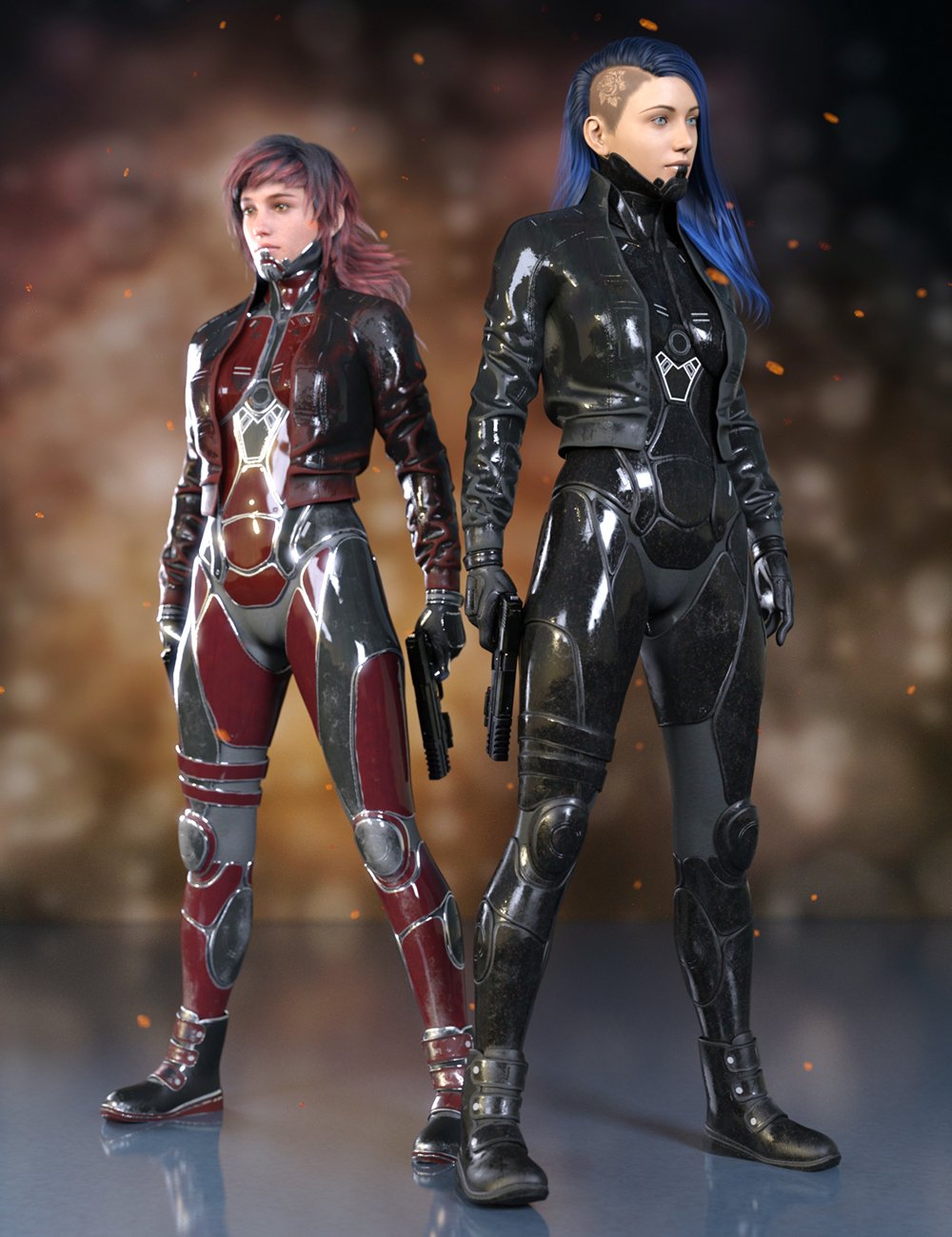Sci-Fi Punk Outfit for Genesis 8 Females by: Yura, 3D Models by Daz 3D