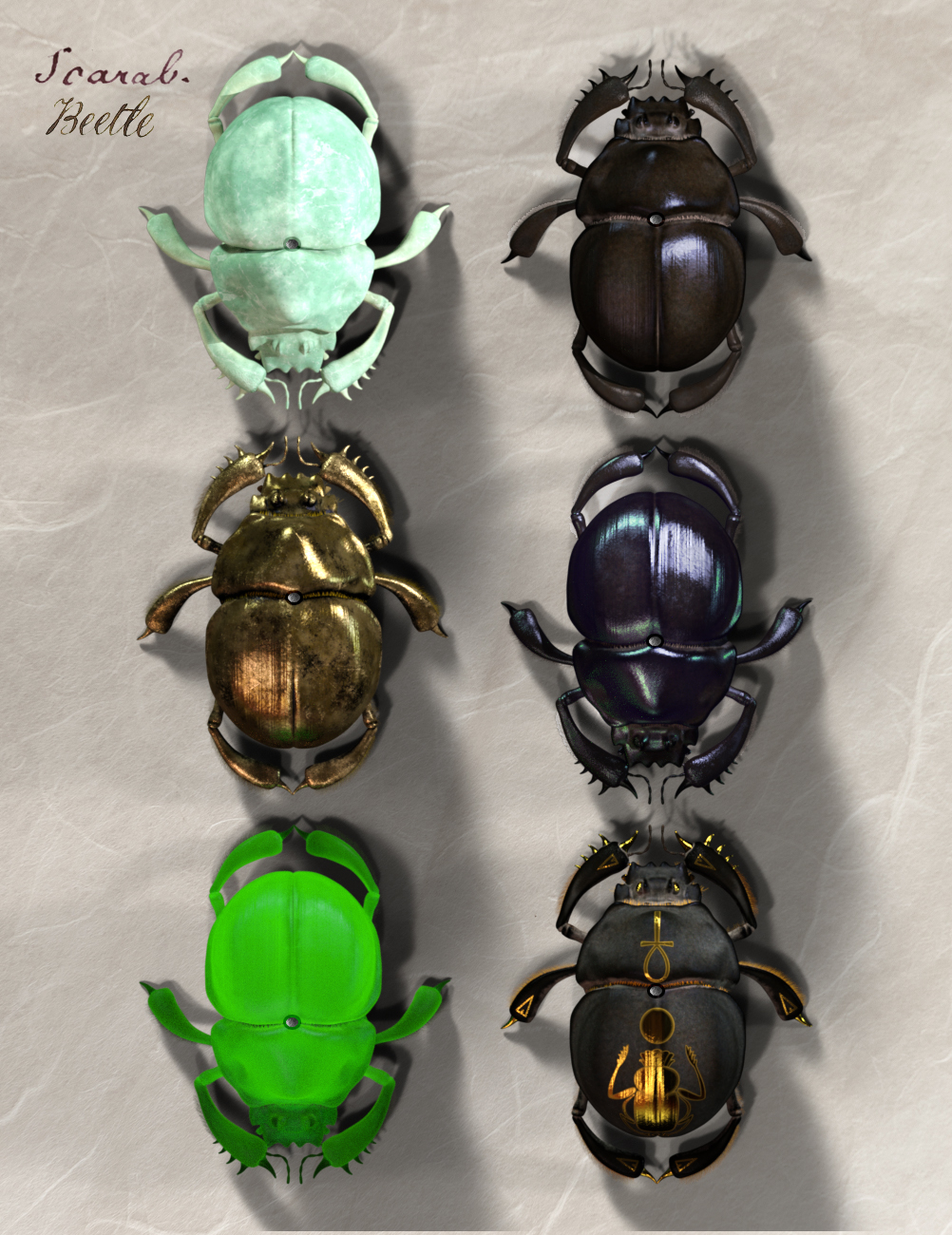 Egyptian Scarab by: The AntFarm, 3D Models by Daz 3D