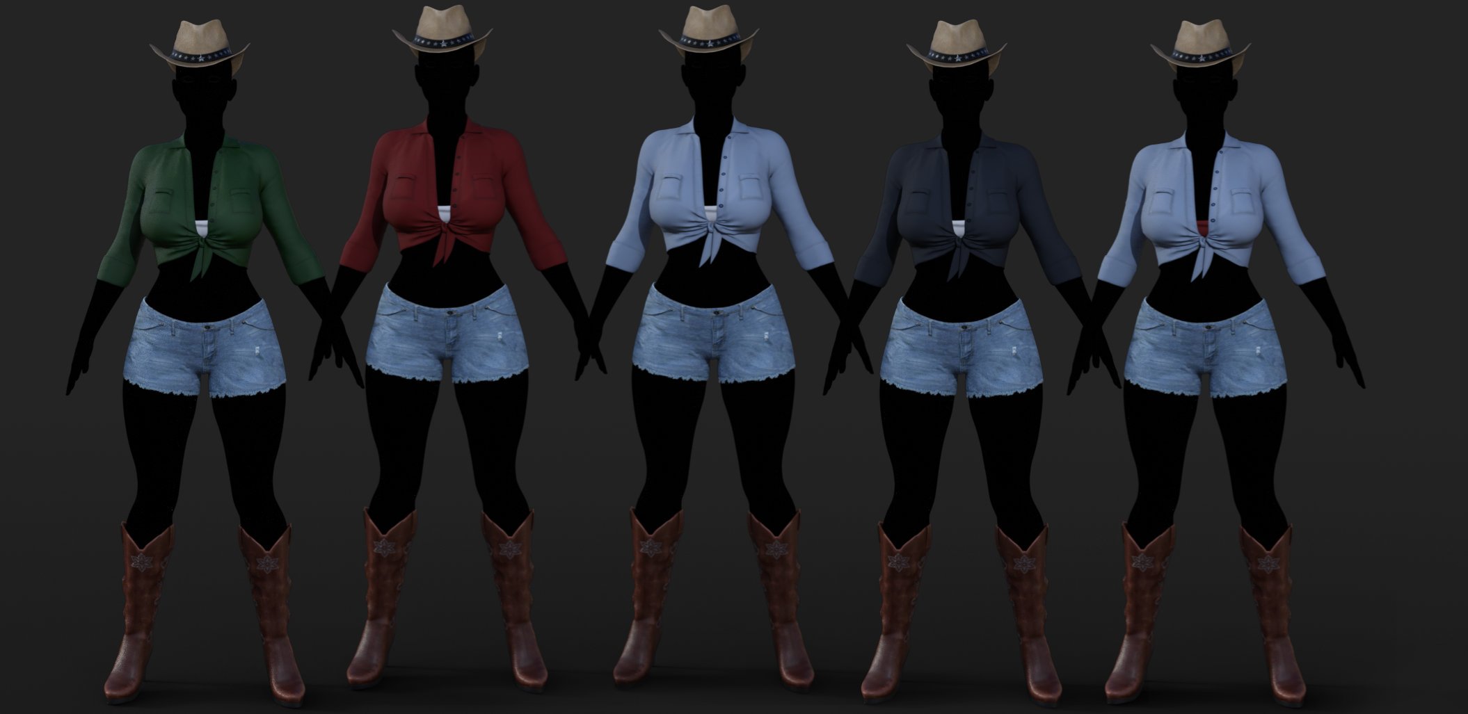 FG Cowgirl Outfit for Genesis 8 Females by: Fugazi1968Ironman, 3D Models by Daz 3D