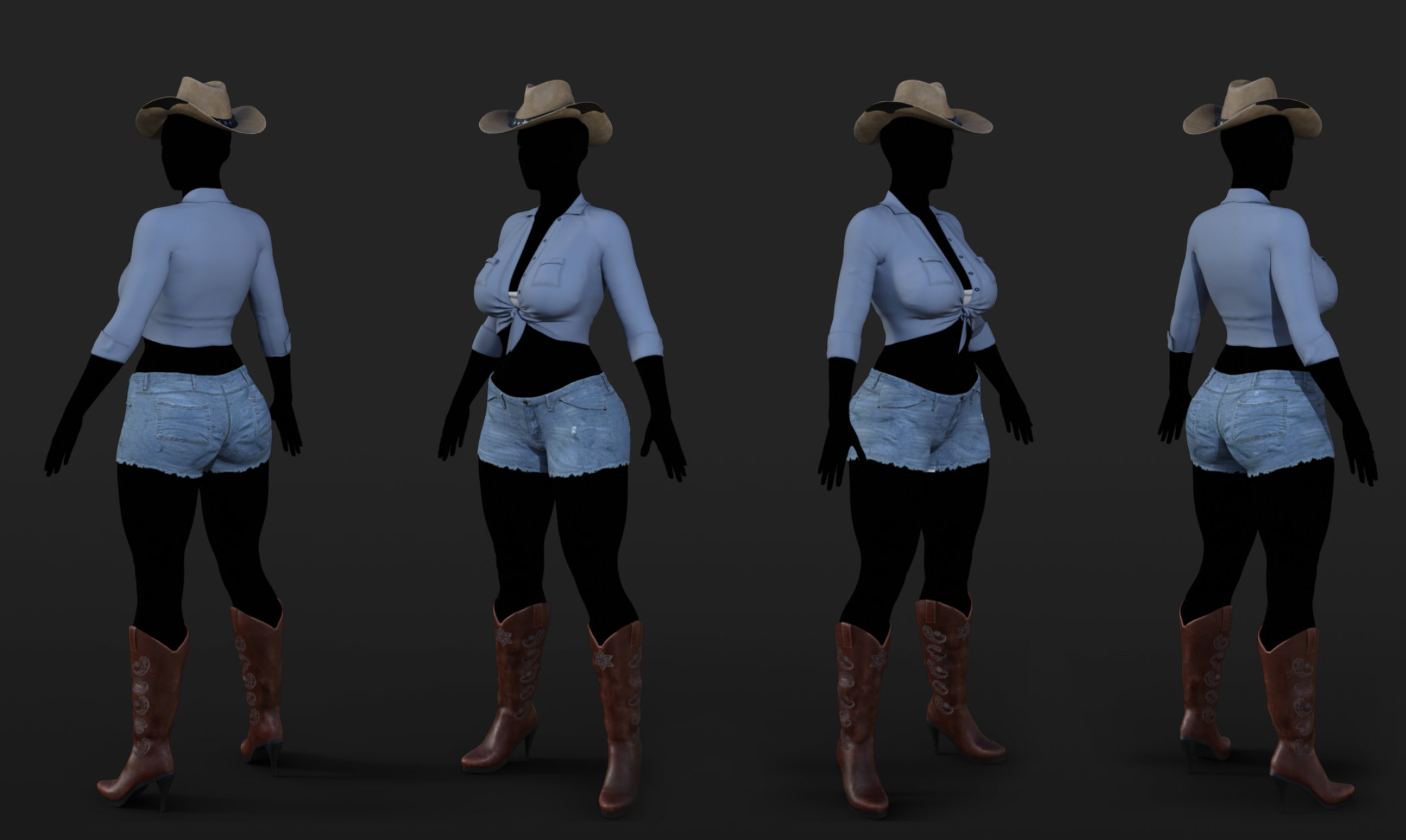 FG Cowgirl Outfit for Genesis 8 Females by: Fugazi1968Ironman, 3D Models by Daz 3D