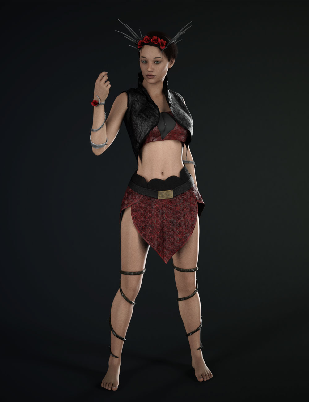 dForce Thorn Dryad Outfit for Genesis 8 Females by: Moonscape GraphicsSadeLyrra Madril, 3D Models by Daz 3D