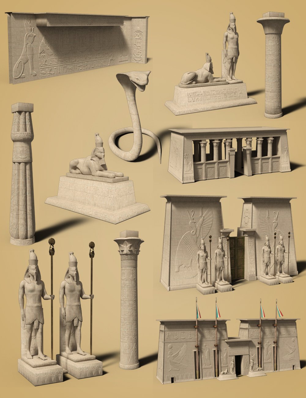 Deepsea Egyptian Ancient Temple Deepsea Egyptian Ancient Temple by: Deepsea, 3D Models by Daz 3D
