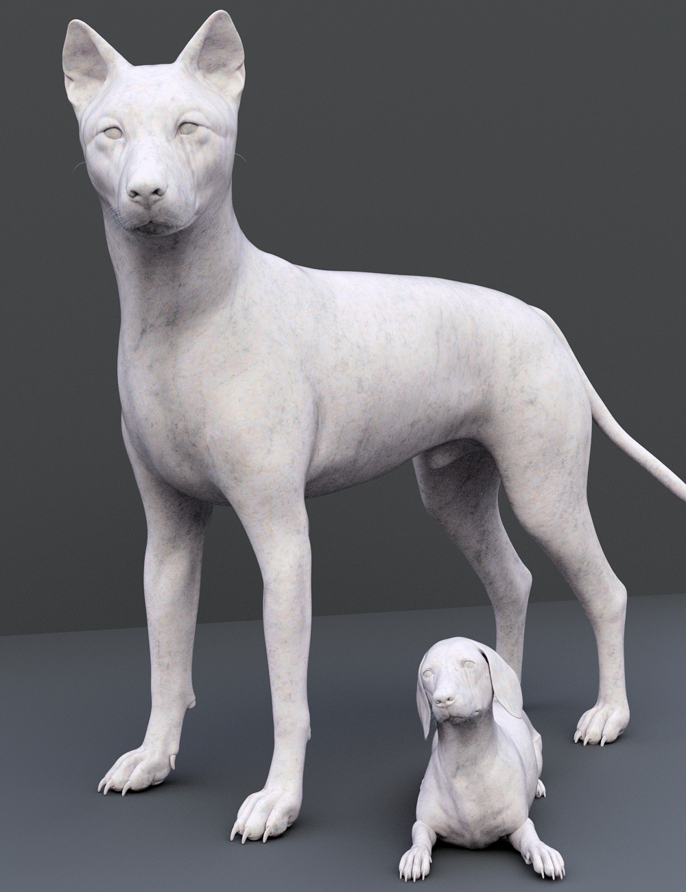 Statuary Materials for Dog 8 by: Khory, 3D Models by Daz 3D