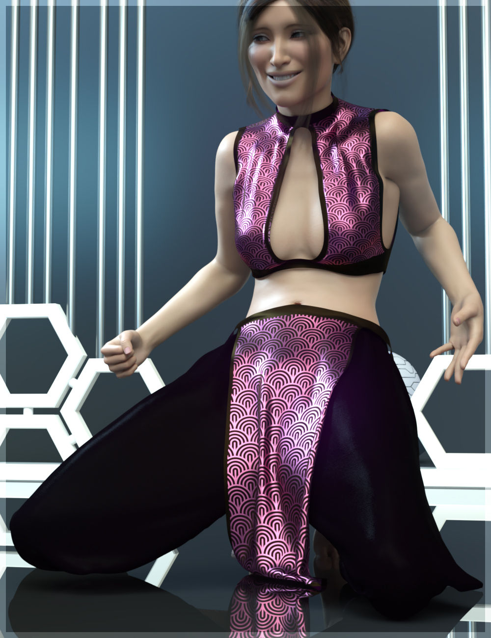 dForce Eastern Wind Outfit for Genesis 8 Females by: Nathy DesignSade, 3D Models by Daz 3D