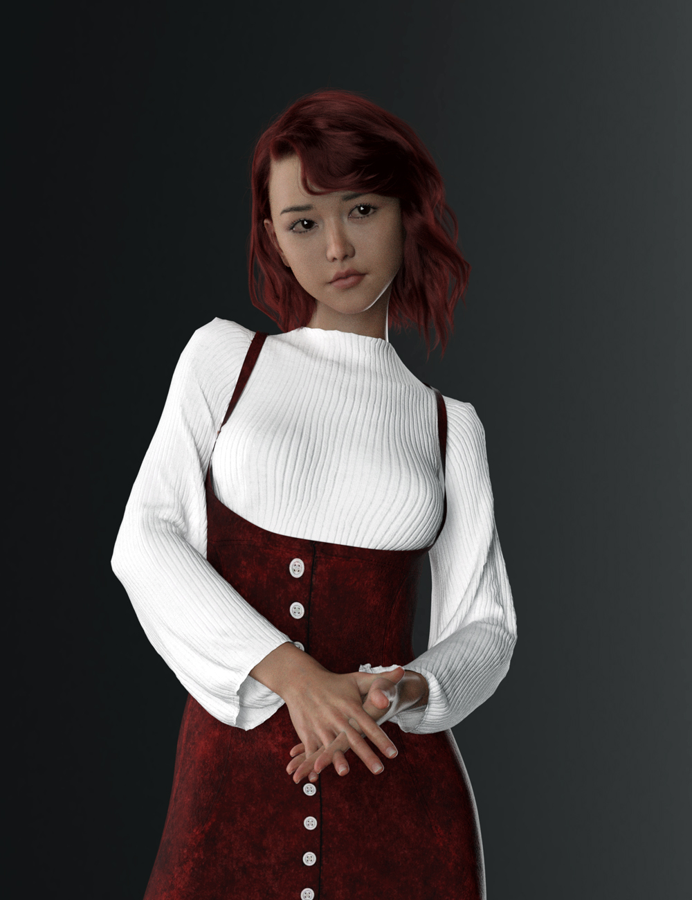 dForce Classy Pinafore Outfit for Genesis 8 Females by: Moonscape GraphicsSade, 3D Models by Daz 3D