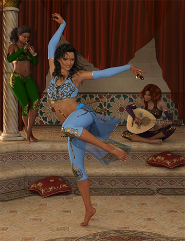 Bellydance Melodie Poses and Props for Genesis 8 Females by: CJ-Studio, 3D Models by Daz 3D