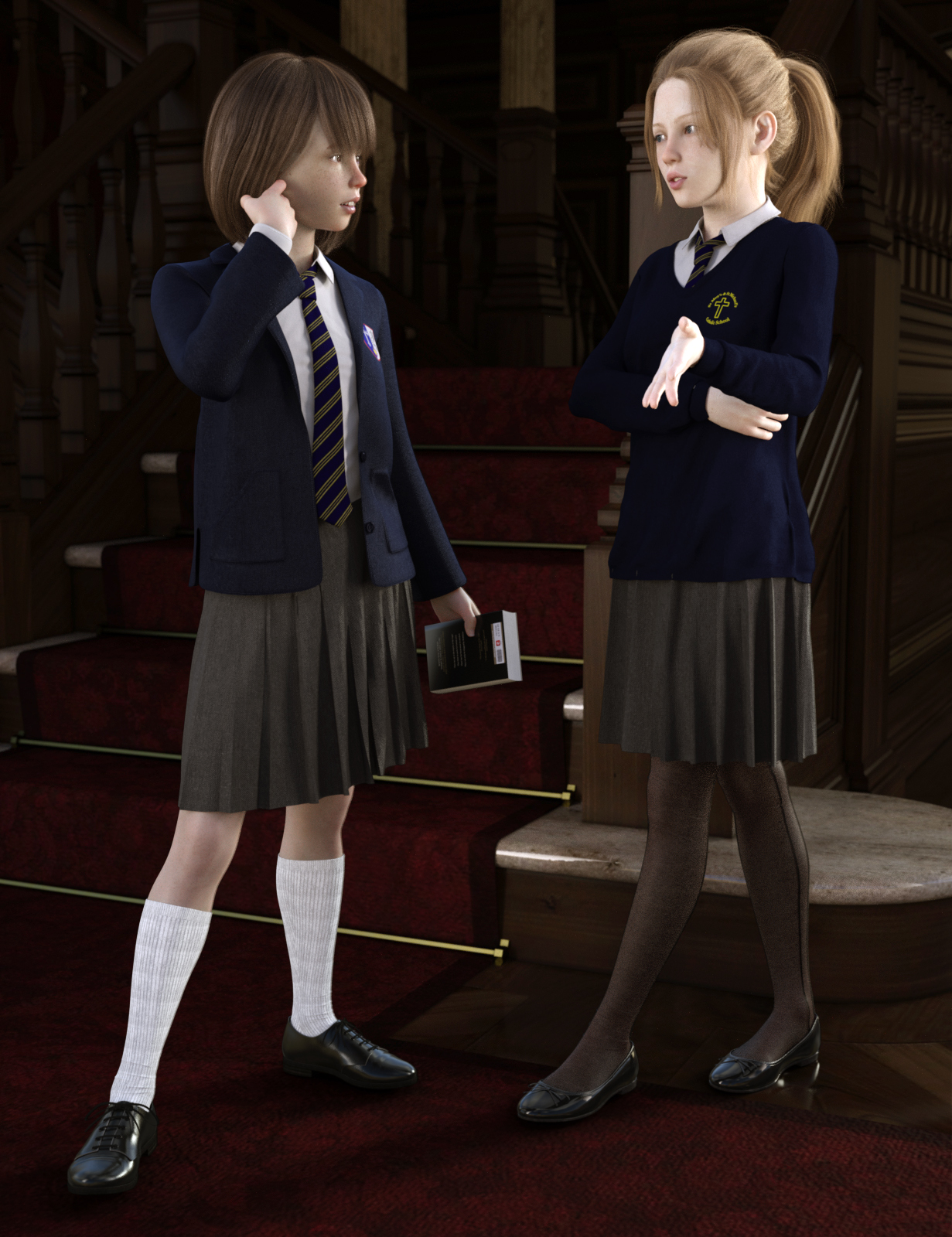 dForce Time For School for Genesis 8 Females by: Dogz, 3D Models by Daz 3D