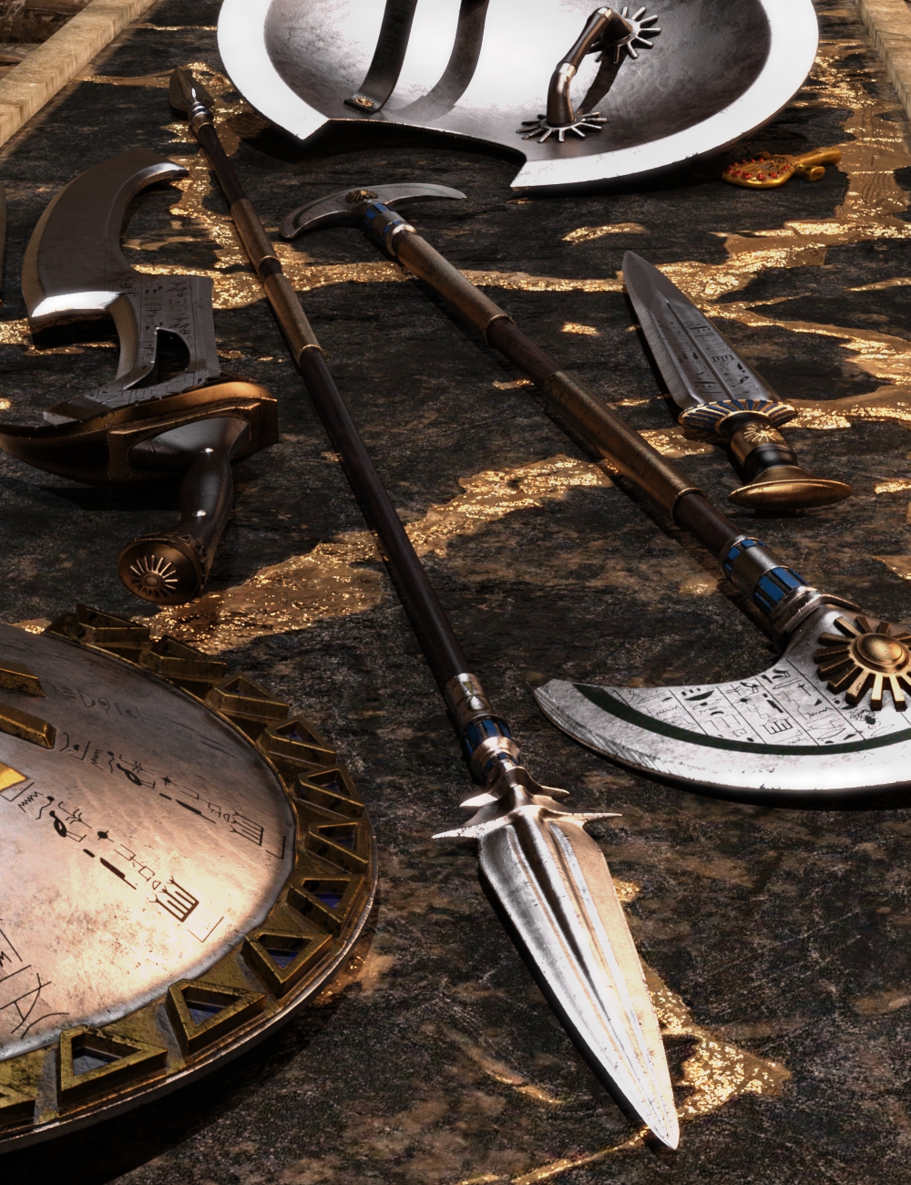 Aten Weapons Collection by: Britech, 3D Models by Daz 3D