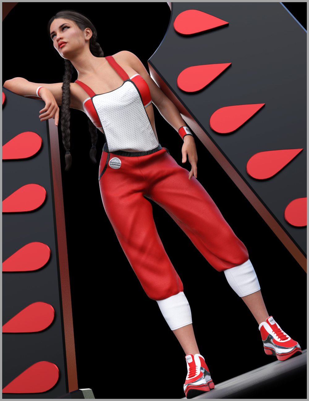 dForce Street Overalls Outfit for Genesis 8 Females by: Nikisatez, 3D Models by Daz 3D