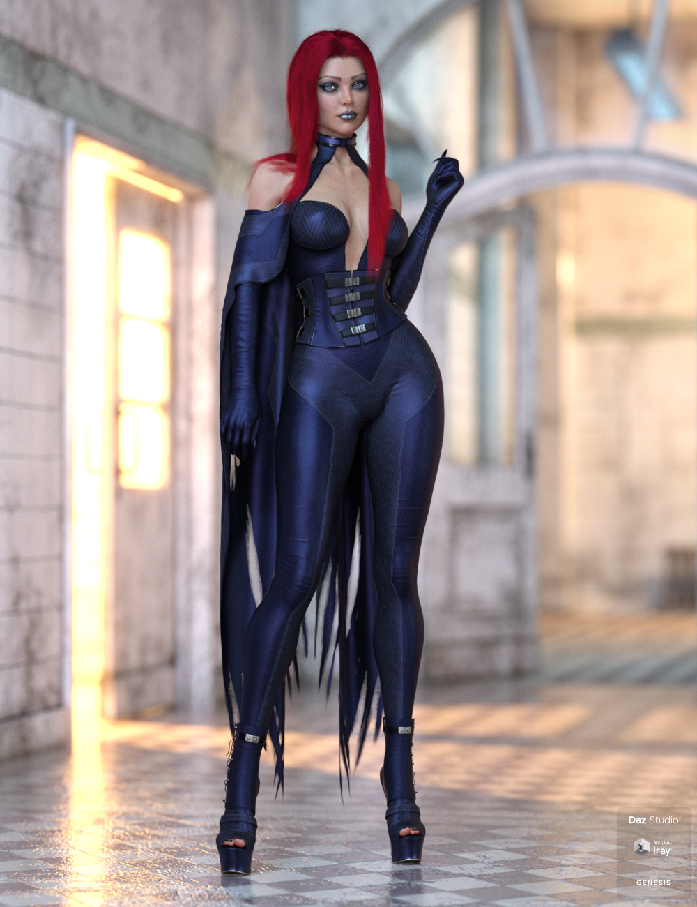 dForce Daedrah Outfit for Genesis 8 Females by: HM, 3D Models by Daz 3D