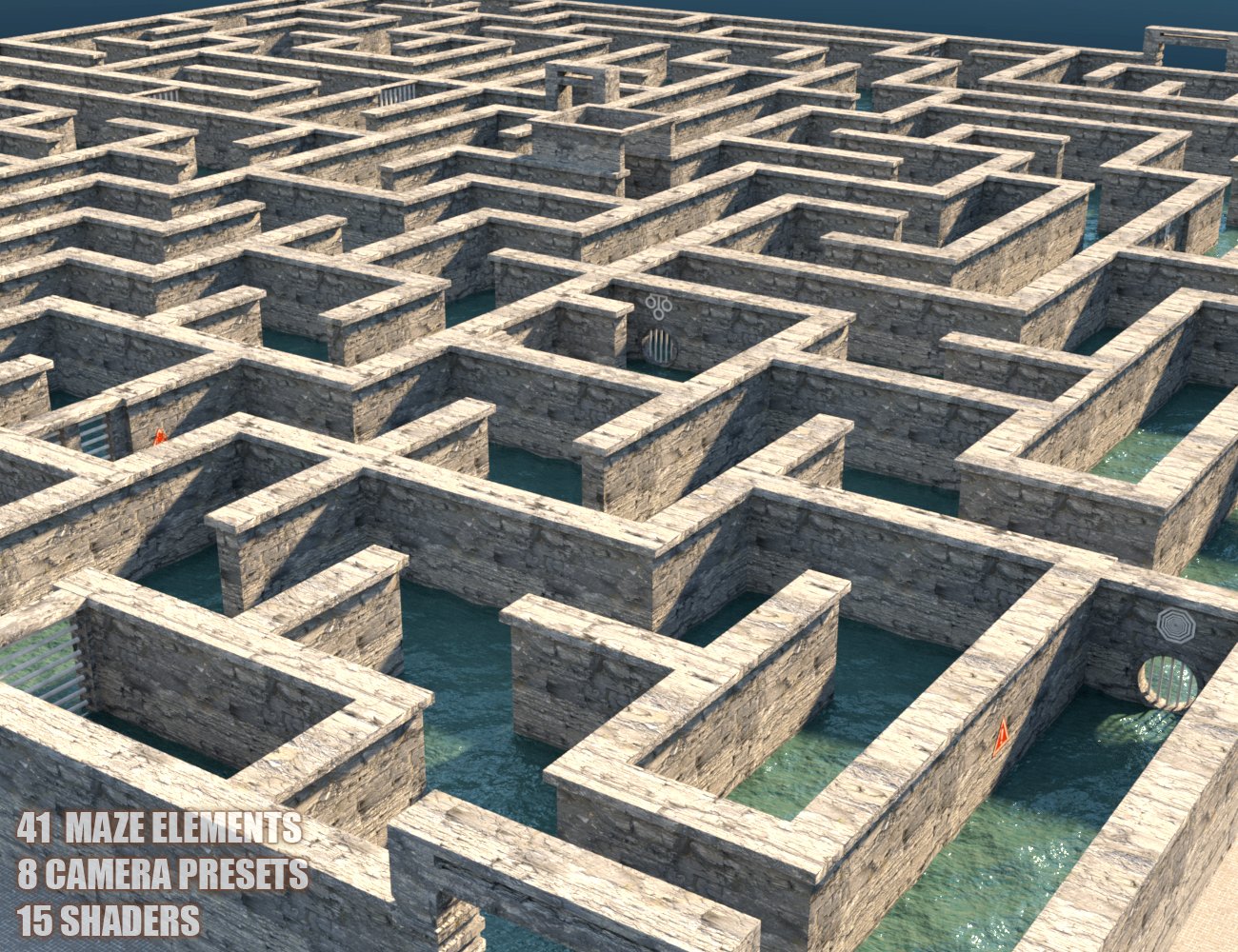 The Maze - Huge Labyrinth for Daz Studio by: Aedilium, 3D Models by Daz 3D