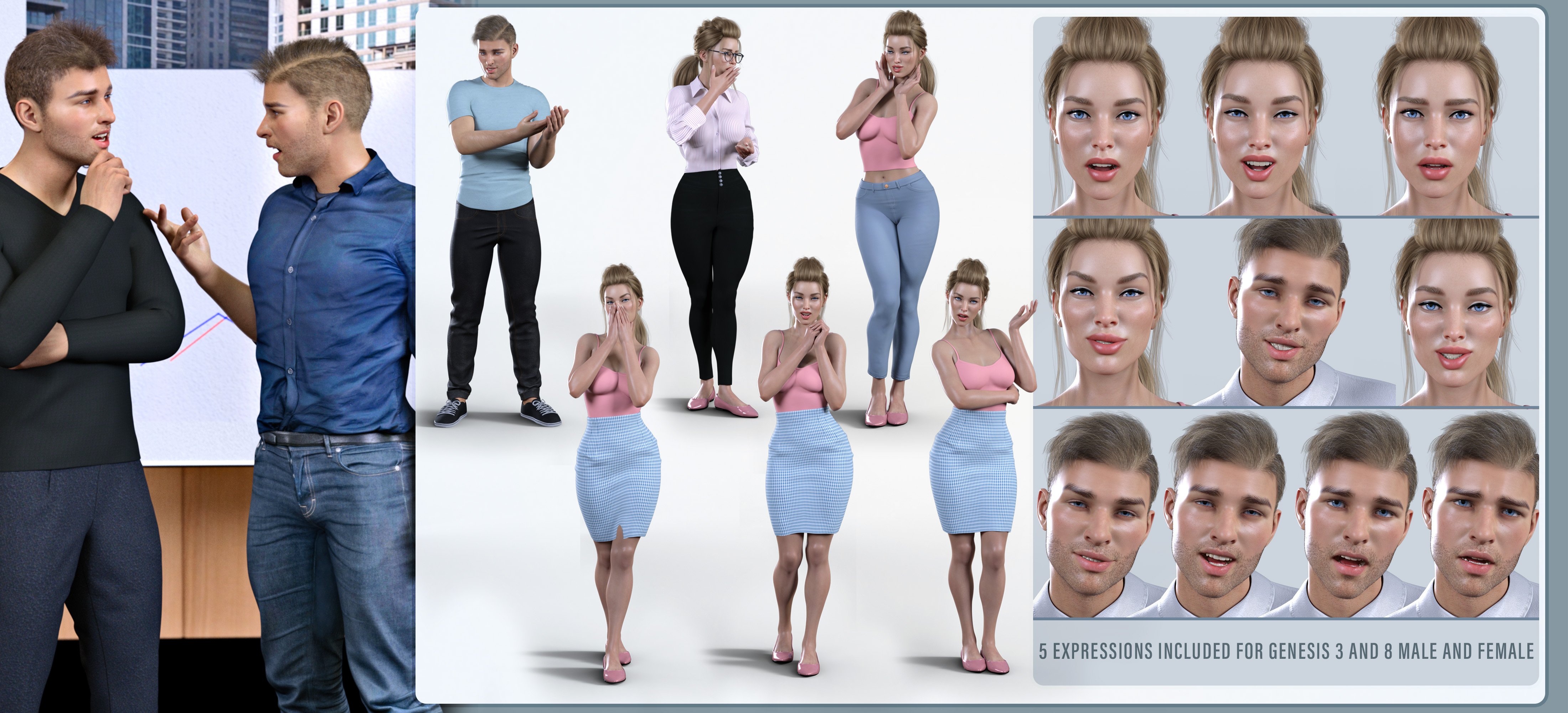 Z Talking and Explaining Pose Mega Set by: Zeddicuss, 3D Models by Daz 3D
