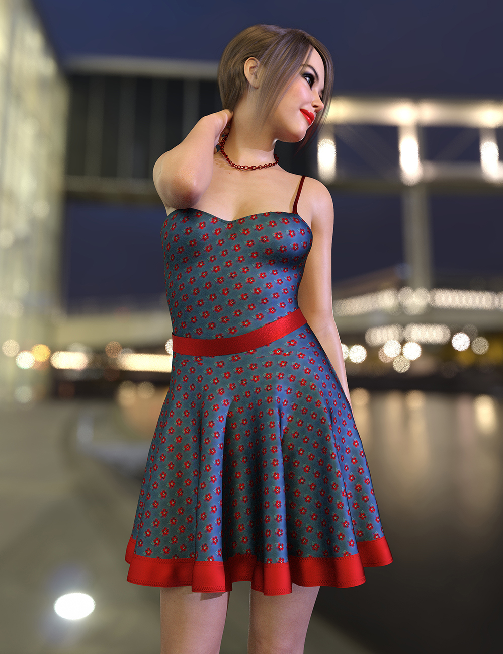 dForce Imka Dress for Genesis 8 Females by: Nelmi, 3D Models by Daz 3D