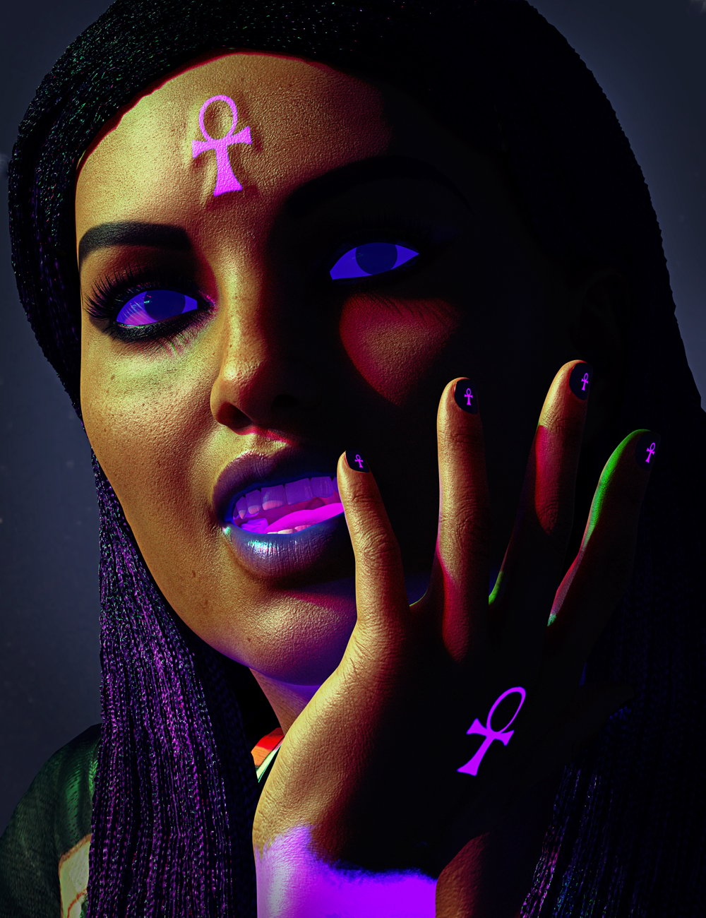 SBibb Egyptian Ankh Makeup Set for Genesis 8 Female by: SBibb, 3D Models by Daz 3D