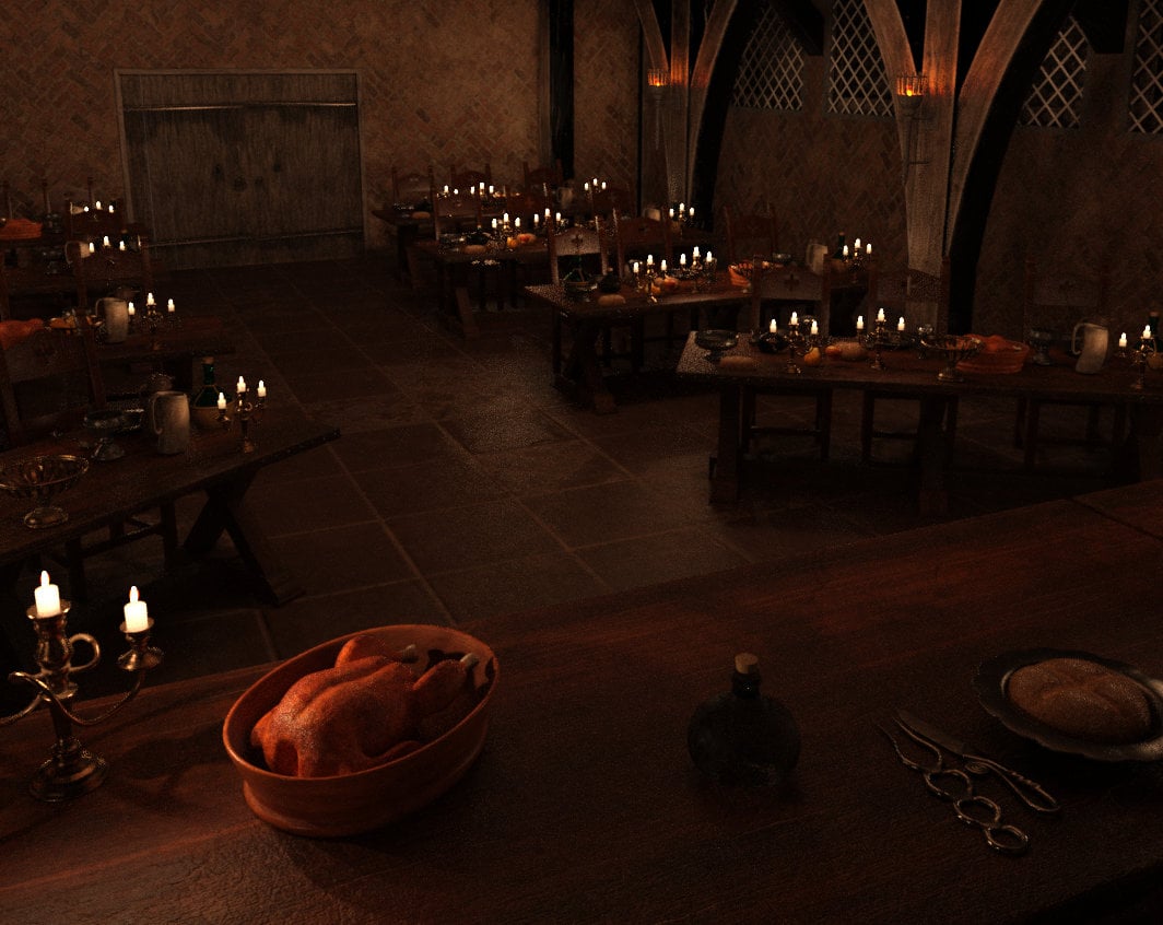 FG Medieval Great Hall by: Fugazi1968Ironman, 3D Models by Daz 3D