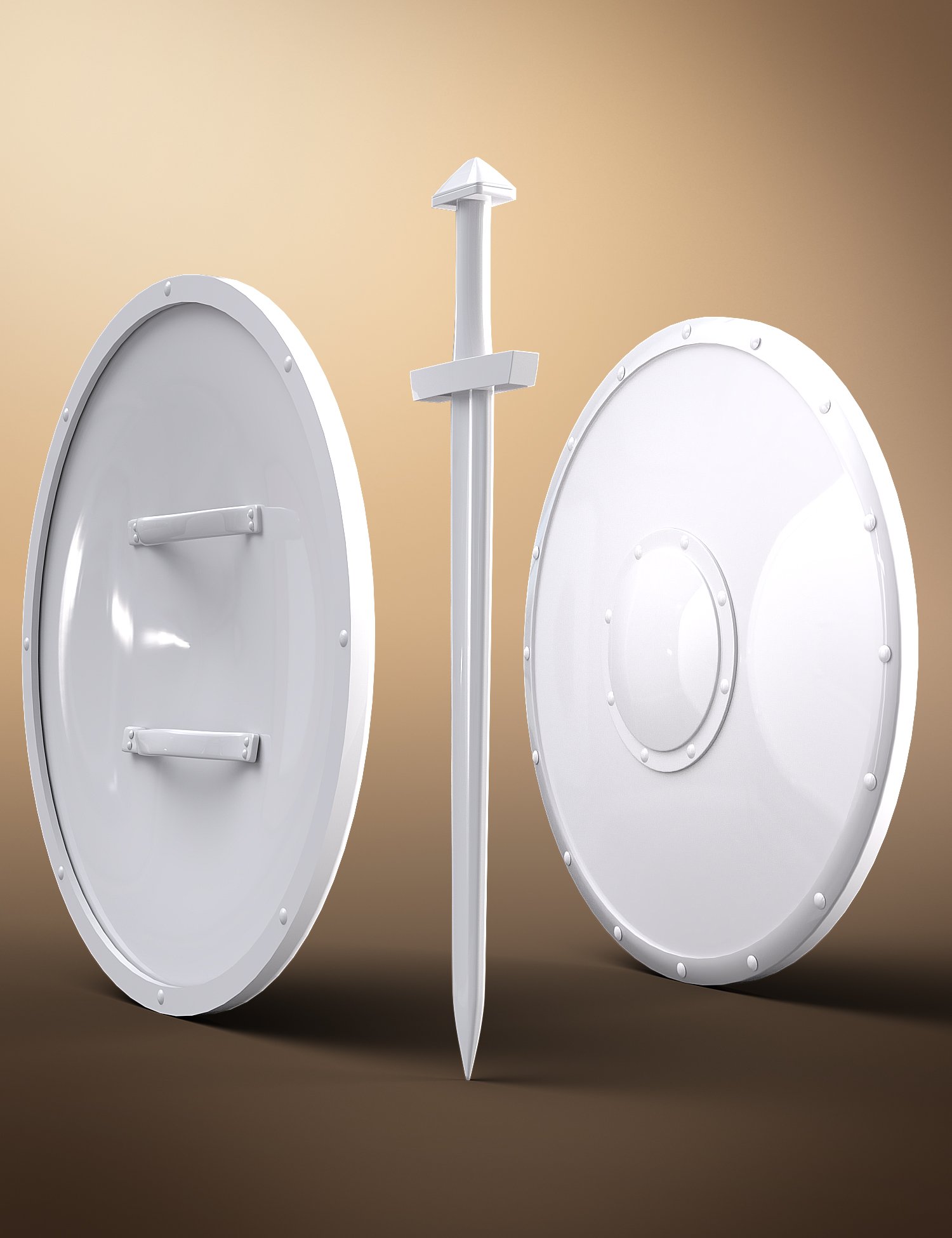 Viking Shield Kit for Genesis 8 by: SR3, 3D Models by Daz 3D