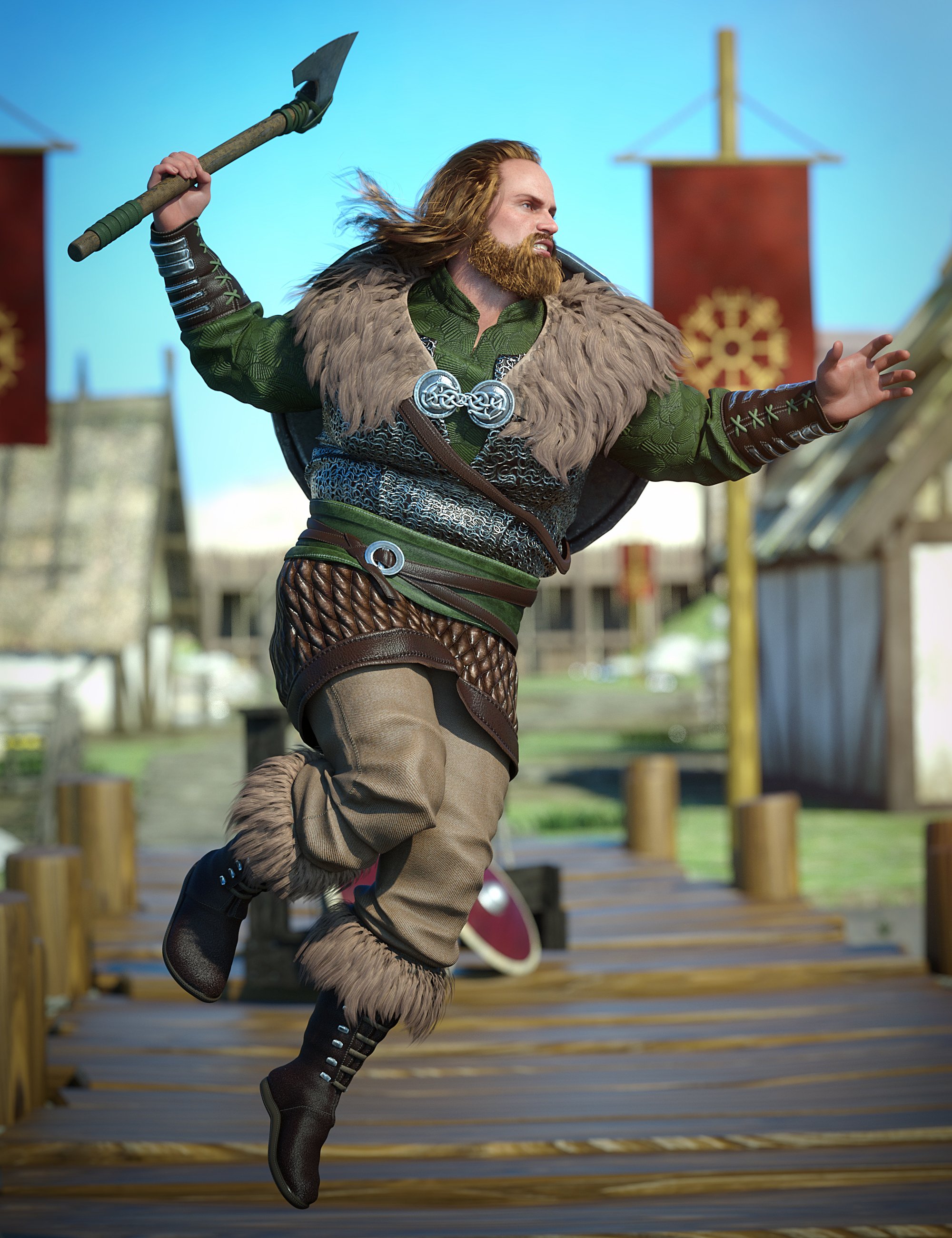 Viking Raider Outfit for Genesis 8 Male(s) by: Anna BenjaminMada, 3D Models by Daz 3D