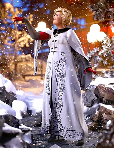 dForce Winter Splendor Outfit for Genesis 8 Females by: Barbara BrundonUmblefuglySadeMoonscape Graphics, 3D Models by Daz 3D