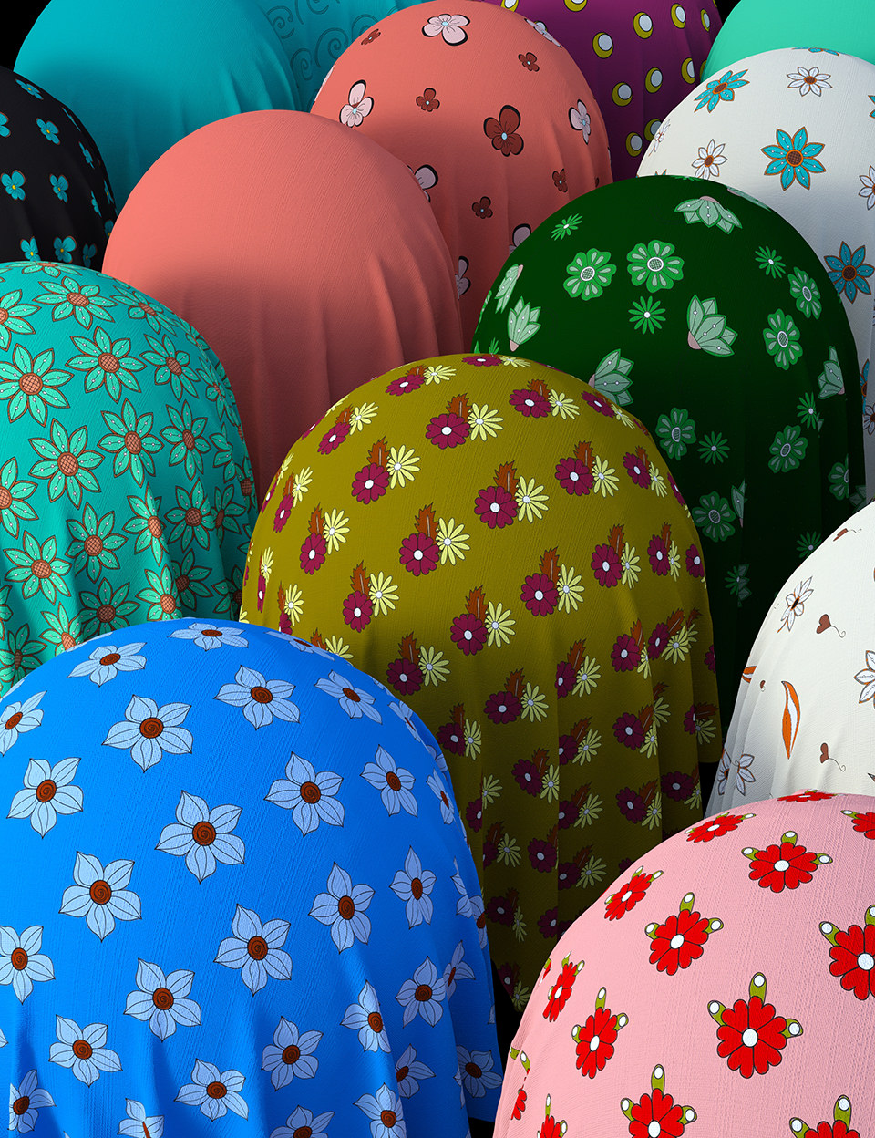 Floral Cotton Fabric Iray Shaders by: Nelmi, 3D Models by Daz 3D