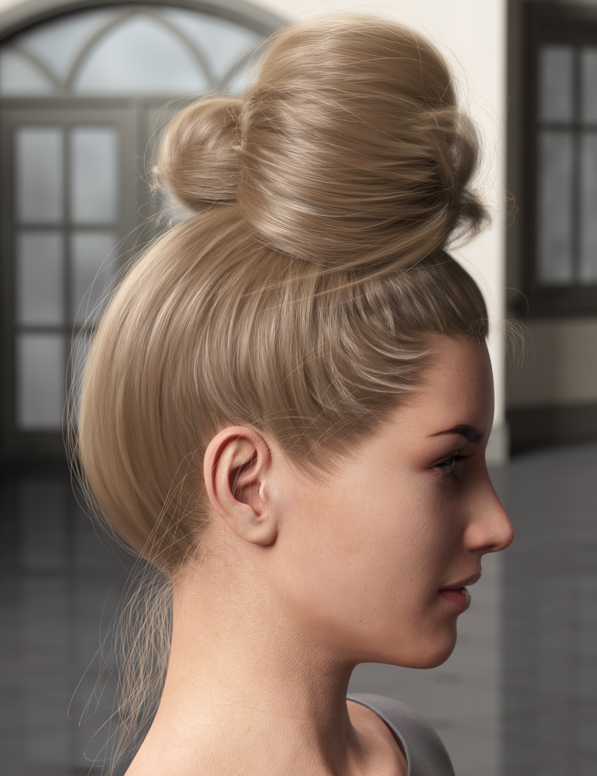 Top Updo for Genesis 3, 8, and 8.1 Females by: outoftouch, 3D Models by Daz 3D