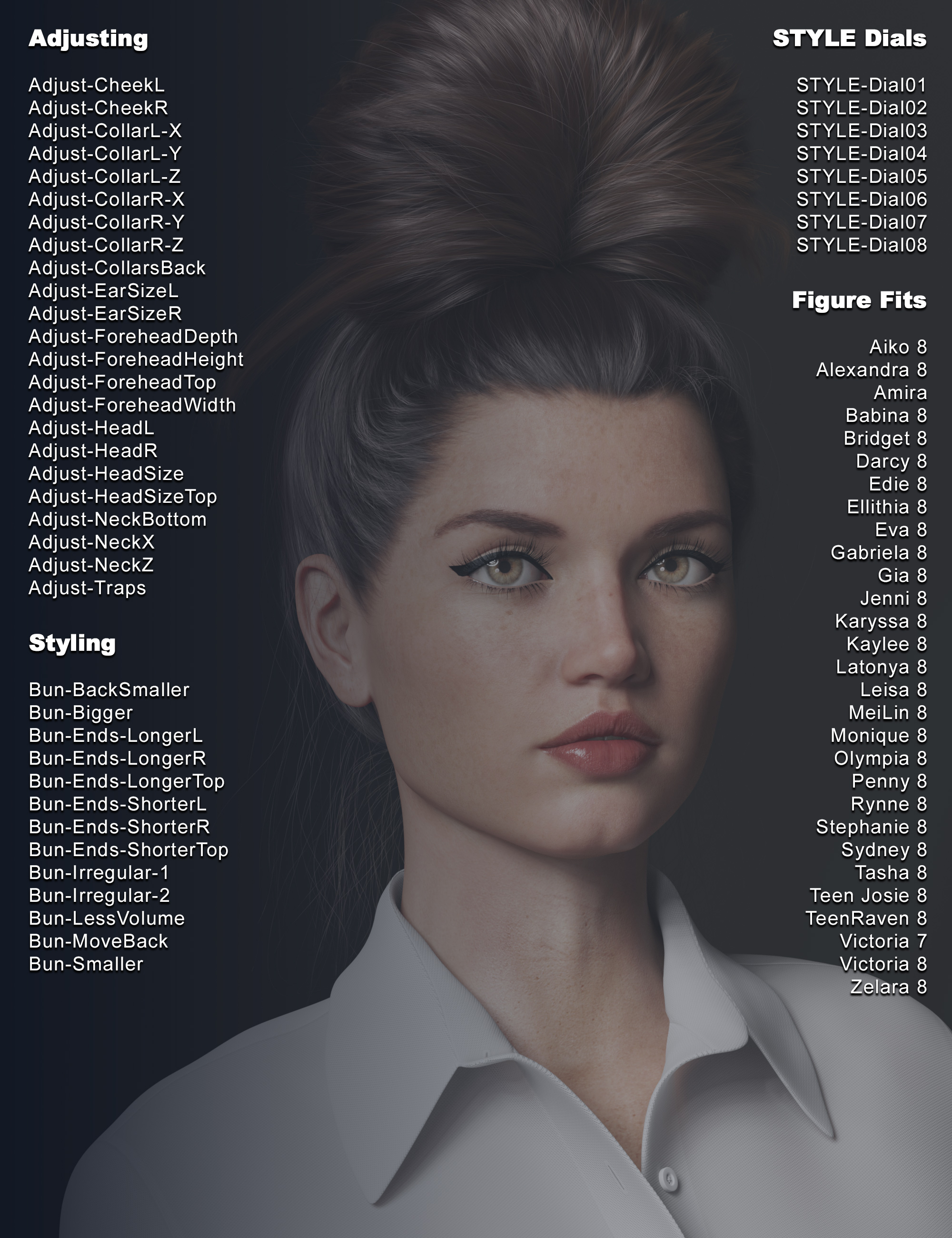 Top Updo for Genesis 3, 8, and 8.1 Females Top Updo for Genesis 3, 8, and 8.1 Females by: outoftouch, 3D Models by Daz 3D