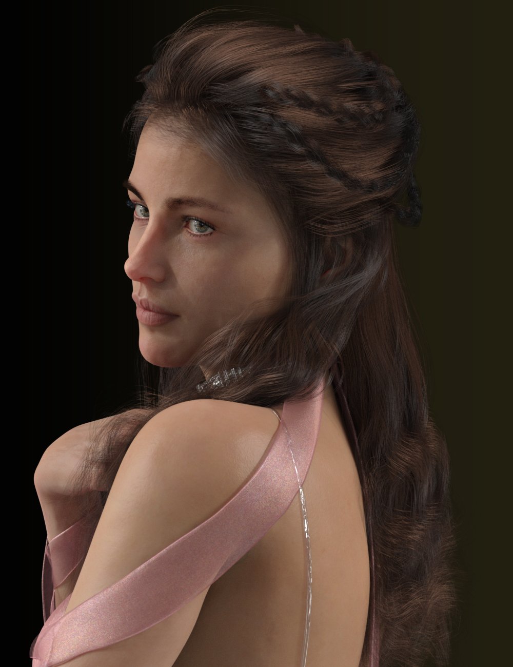 dForce Rose De Mai Hair for Genesis 3 and 8 Females by: chevybabe25, 3D Models by Daz 3D