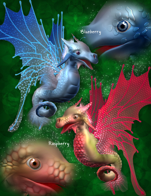 Berry Dragons Berry Dragons by: esha, 3D Models by Daz 3D