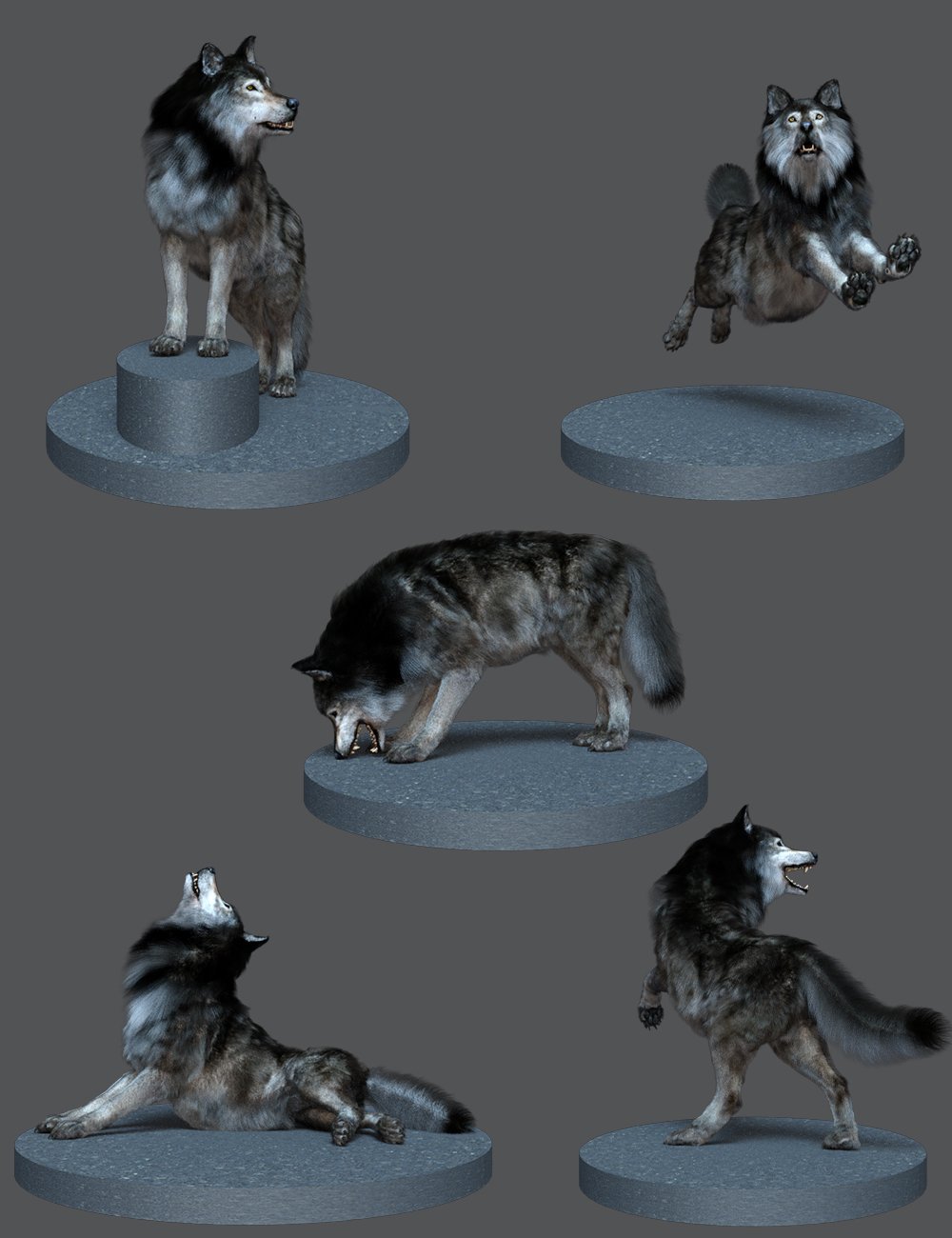Alpha Poses for Dire Wolf Alpha Poses for Dire Wolf by: Ensary, 3D Models by Daz 3D