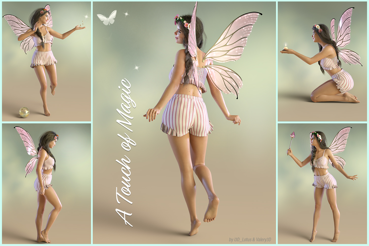 iV A Touch of Magic Poses for Genesis 8 Female by: i3D_LotusValery3D, 3D Models by Daz 3D
