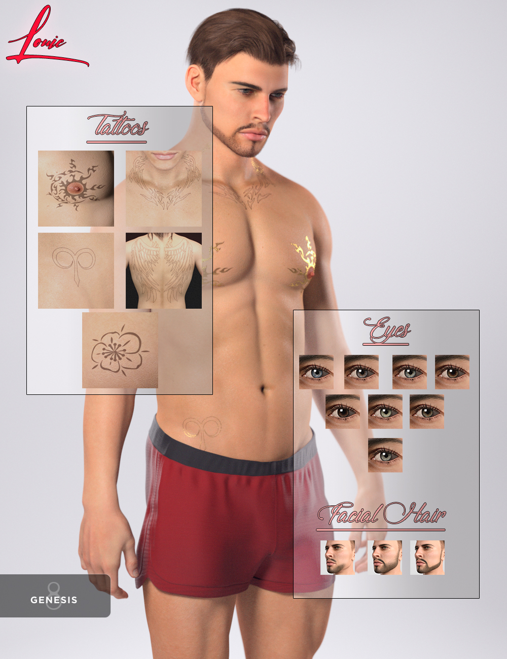 Louie for Genesis 8 Male Louie for Genesis 8 Male by: JavierMicheal, 3D Models by Daz 3D