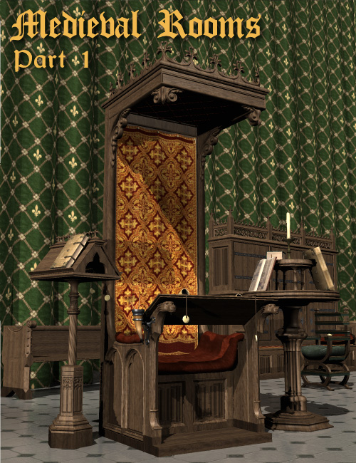 Medieval Rooms Part 1 by: Faveral, 3D Models by Daz 3D