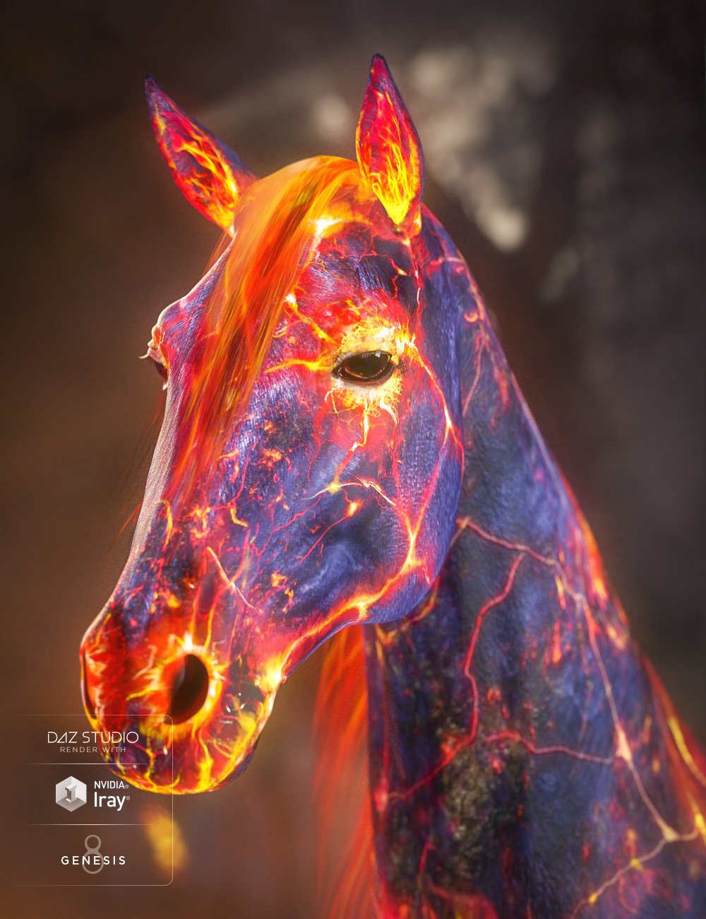 Ember Horse Texture for Daz Horse 2 by: Moonscape Graphics, 3D Models by Daz 3D