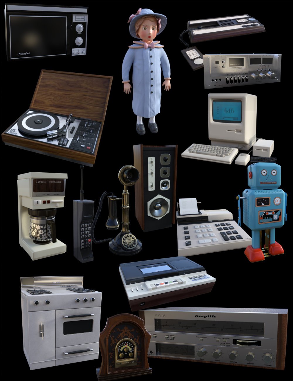 FG Vintage Home Items by: Fugazi1968Ironman, 3D Models by Daz 3D