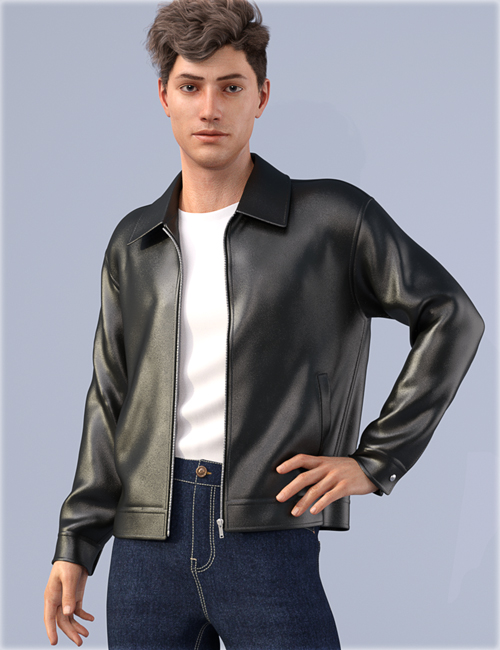 dForce HnC Leather Jacket Outfit for Genesis 8 Males by: IH Kang, 3D Models by Daz 3D