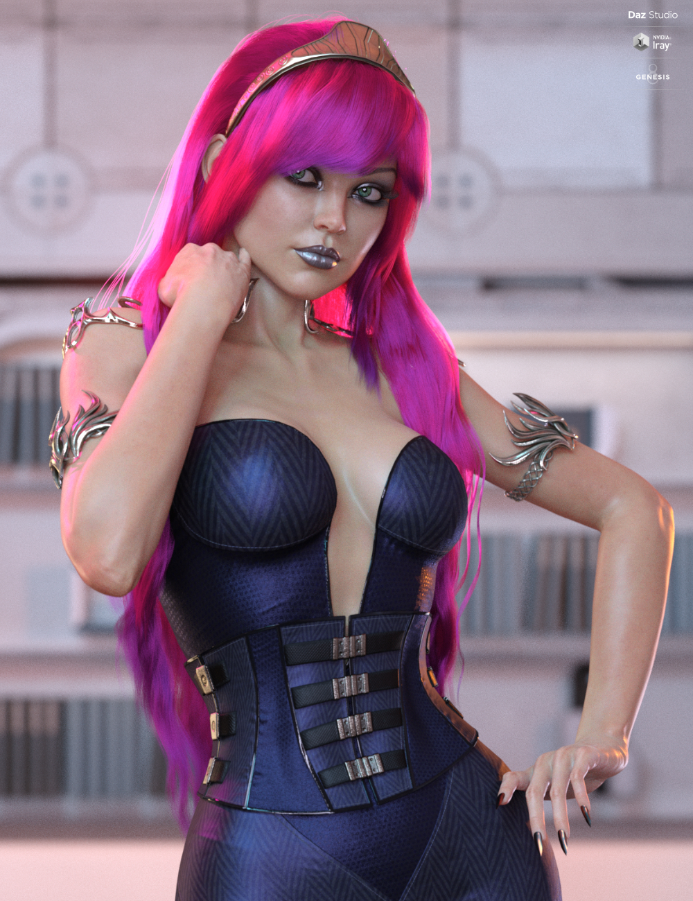 dForce Athena Hair for Genesis 8 and 8.1 Females by: HM, 3D Models by Daz 3D