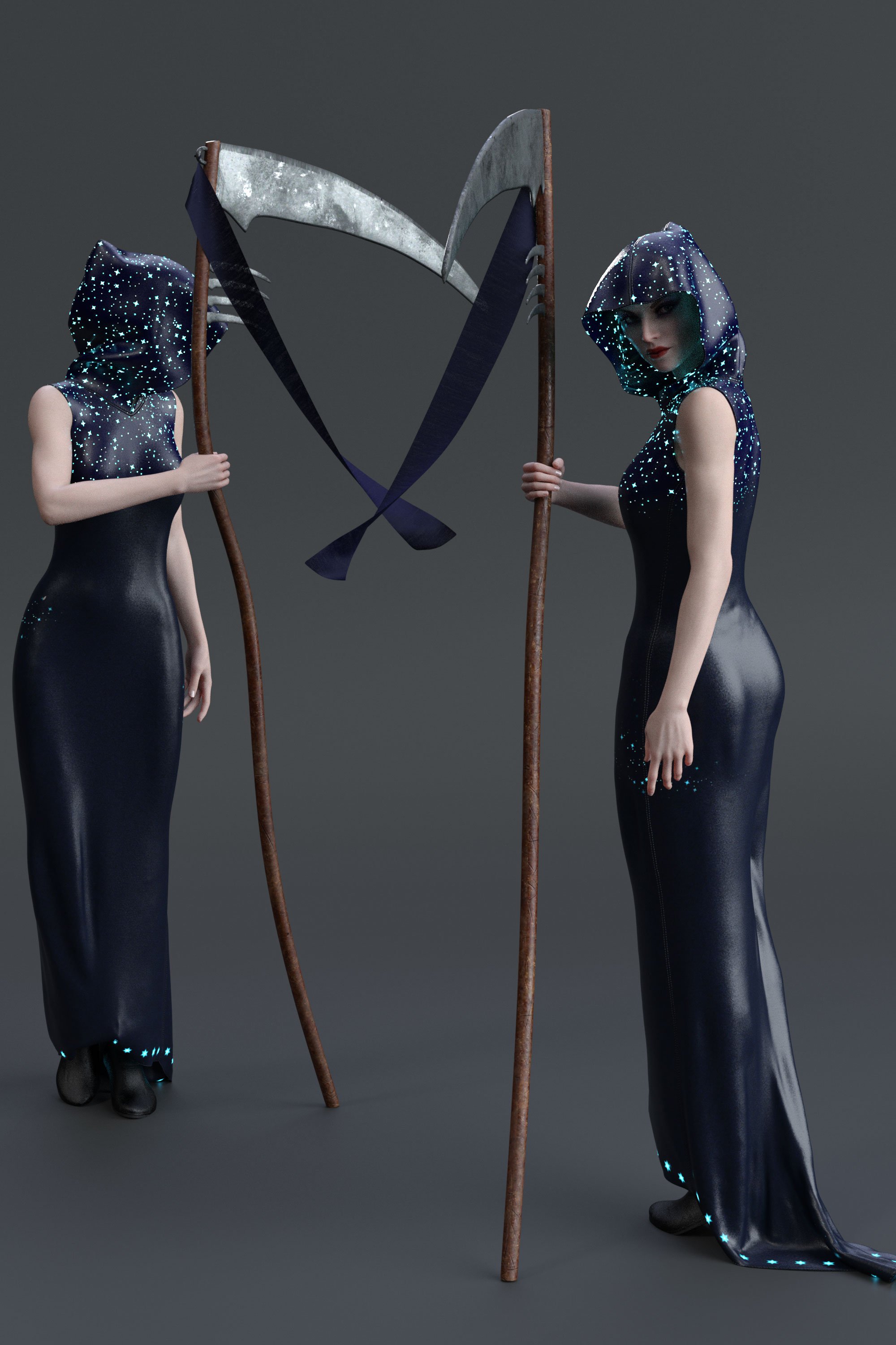 dForce Eternal Handmaiden Outfit for Genesis 8 Females by: Moonscape GraphicsSadeLyrra Madril, 3D Models by Daz 3D