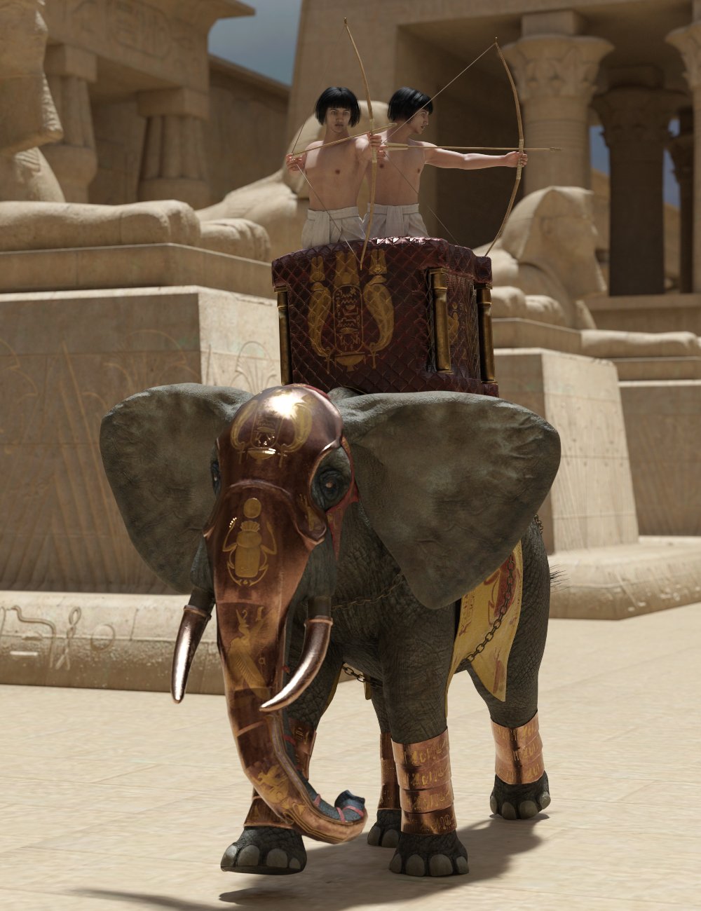 Egyptian Elephant Warrior for African Elephant Egyptian Elephant Warrior for African Elephant by: Deepsea, 3D Models by Daz 3D
