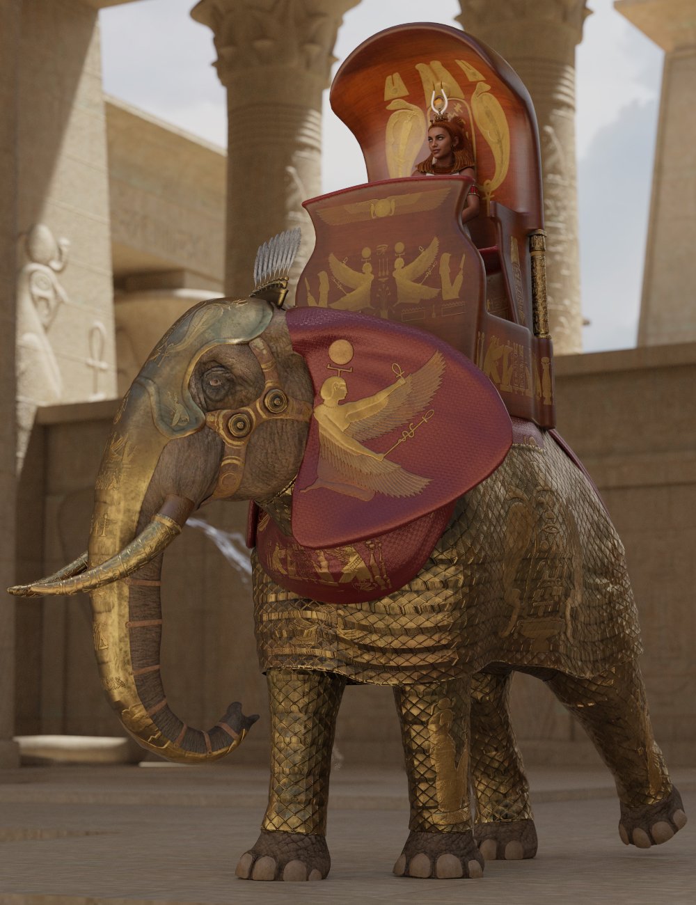 Egyptian Elephant Warrior for African Elephant Egyptian Elephant Warrior for African Elephant by: Deepsea, 3D Models by Daz 3D