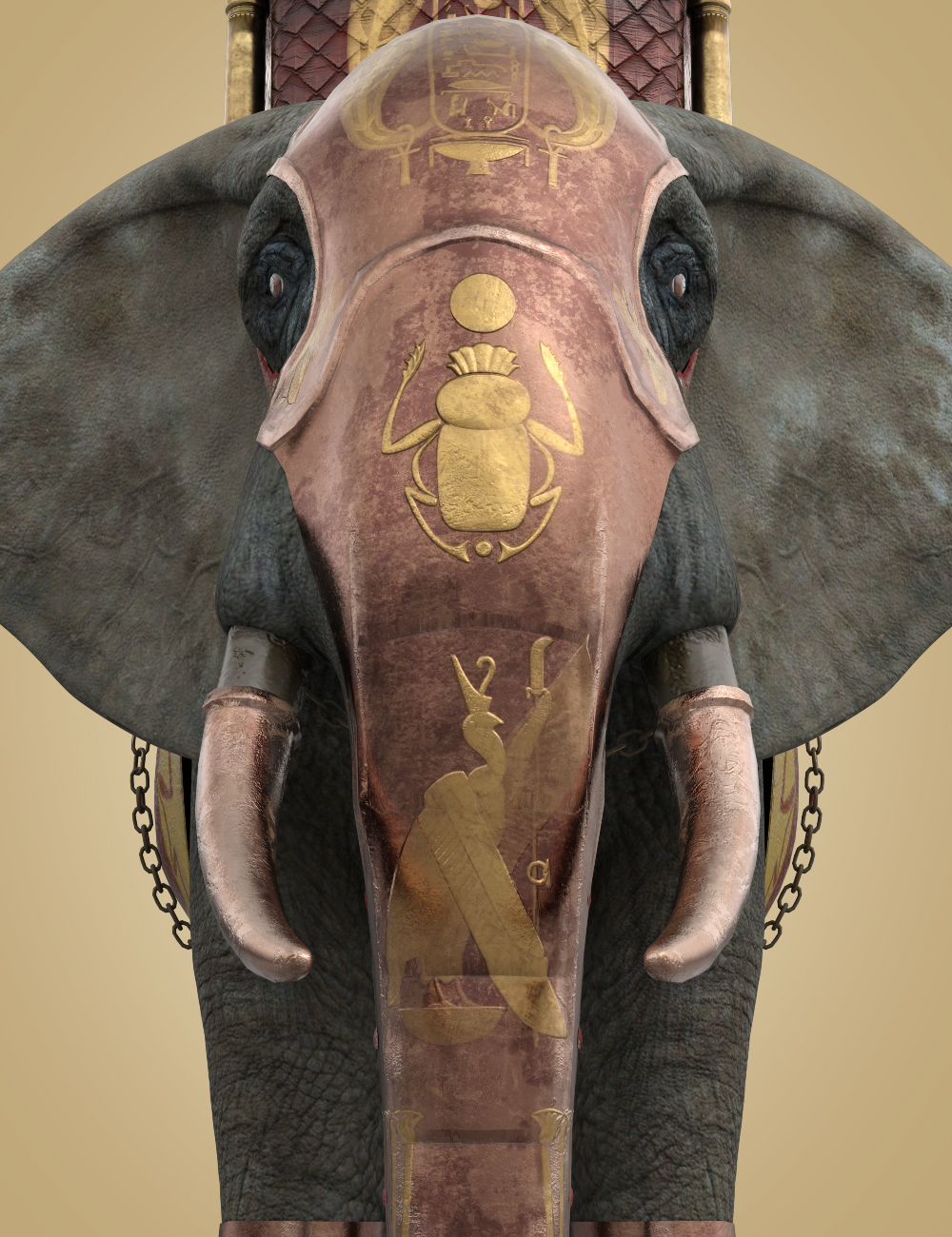 Egyptian Elephant Warrior for African Elephant by: Deepsea, 3D Models by Daz 3D