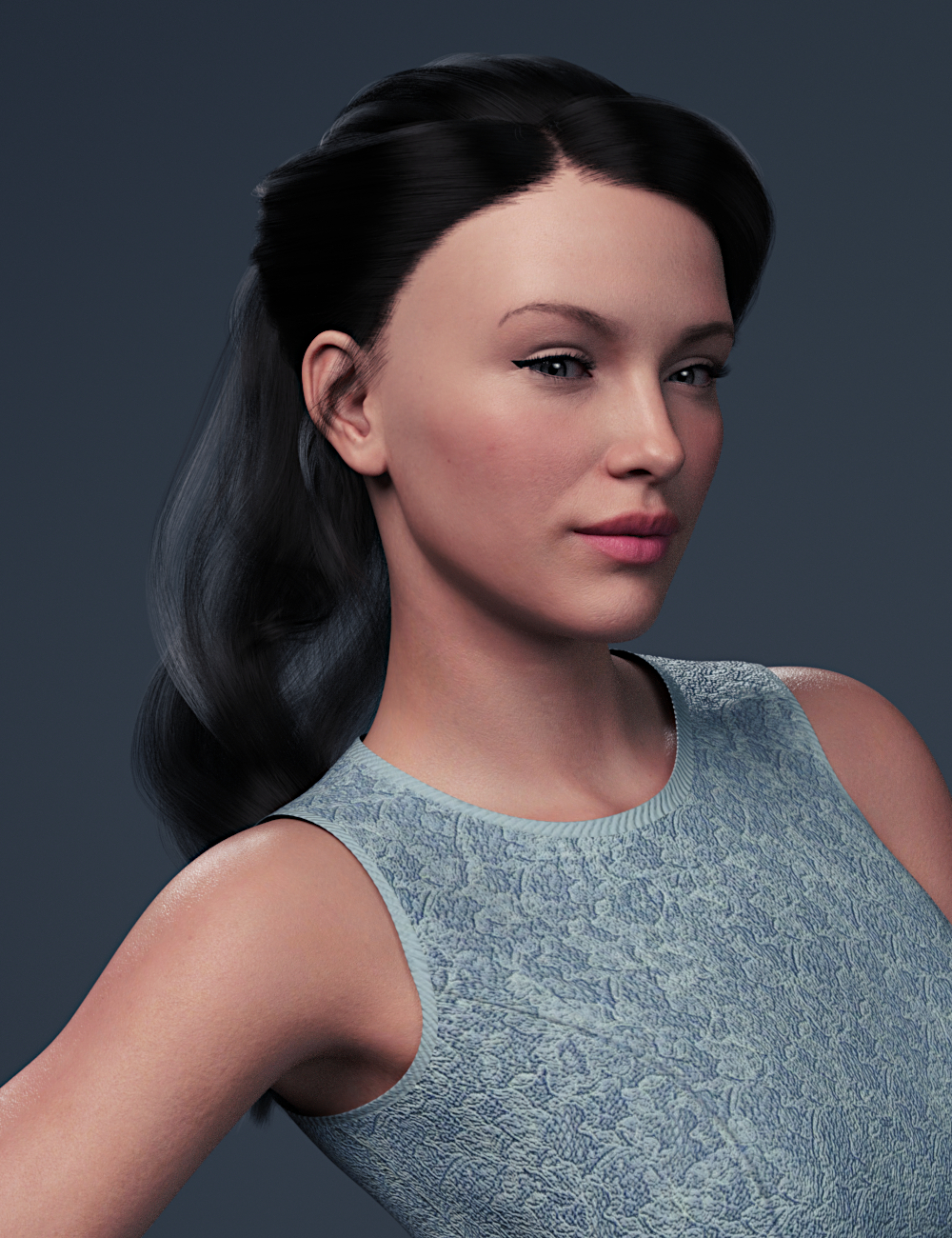 dForce Stephanie Ponytail for Genesis 8 Females by: Toyen, 3D Models by Daz 3D
