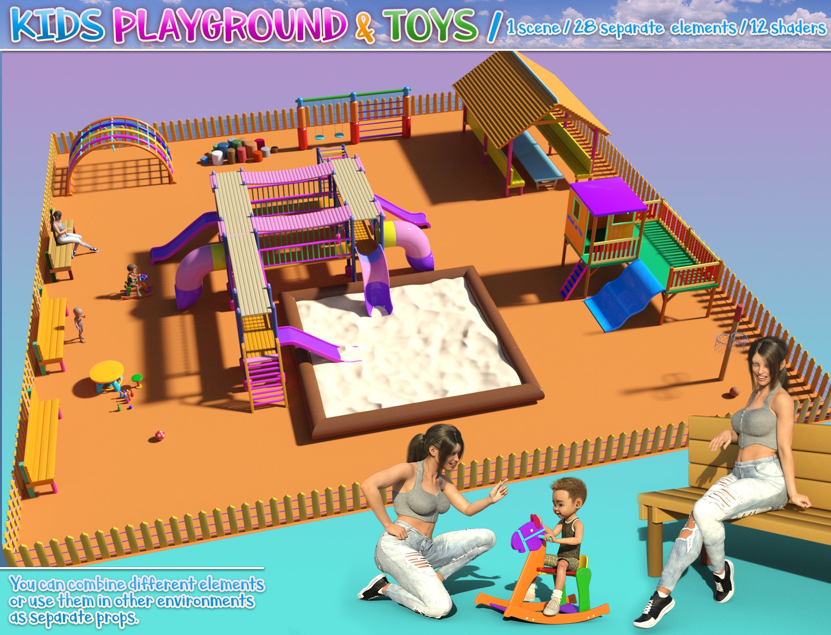 Kids Playground and Toys by: Aedilium, 3D Models by Daz 3D