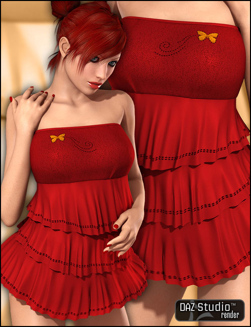 Ruffle Top for V4/A4/Elite Ruffle Top for V4/A4/Elite by: Guarie, 3D Models by Daz 3D