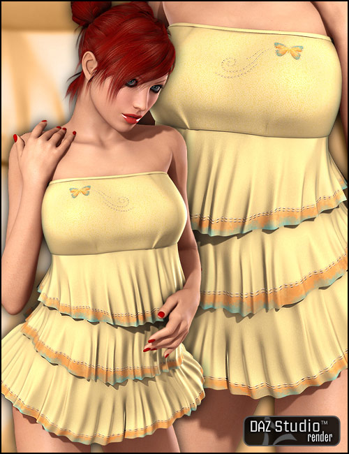 Ruffle Top for V4/A4/Elite by: Guarie, 3D Models by Daz 3D